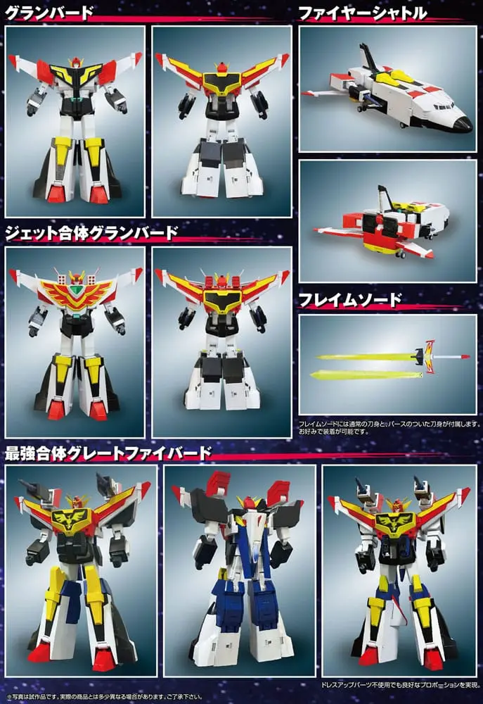 The Brave Fighter of Sun Fighbird Super Metal Action Action Figur Jetgattai Granbird 22 cm Produktfoto
