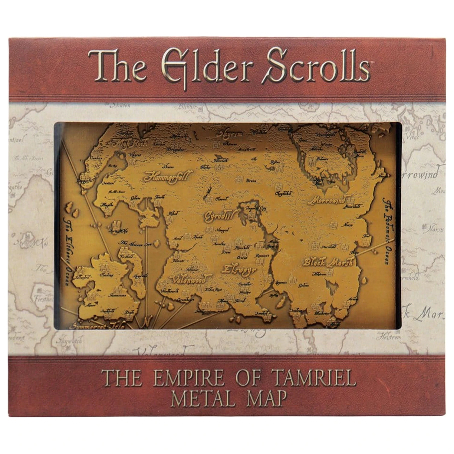 The Elder Scrolls Replik Metallkarte von Tamriel Limitierte Edition 15 x 13 cm Produktfoto