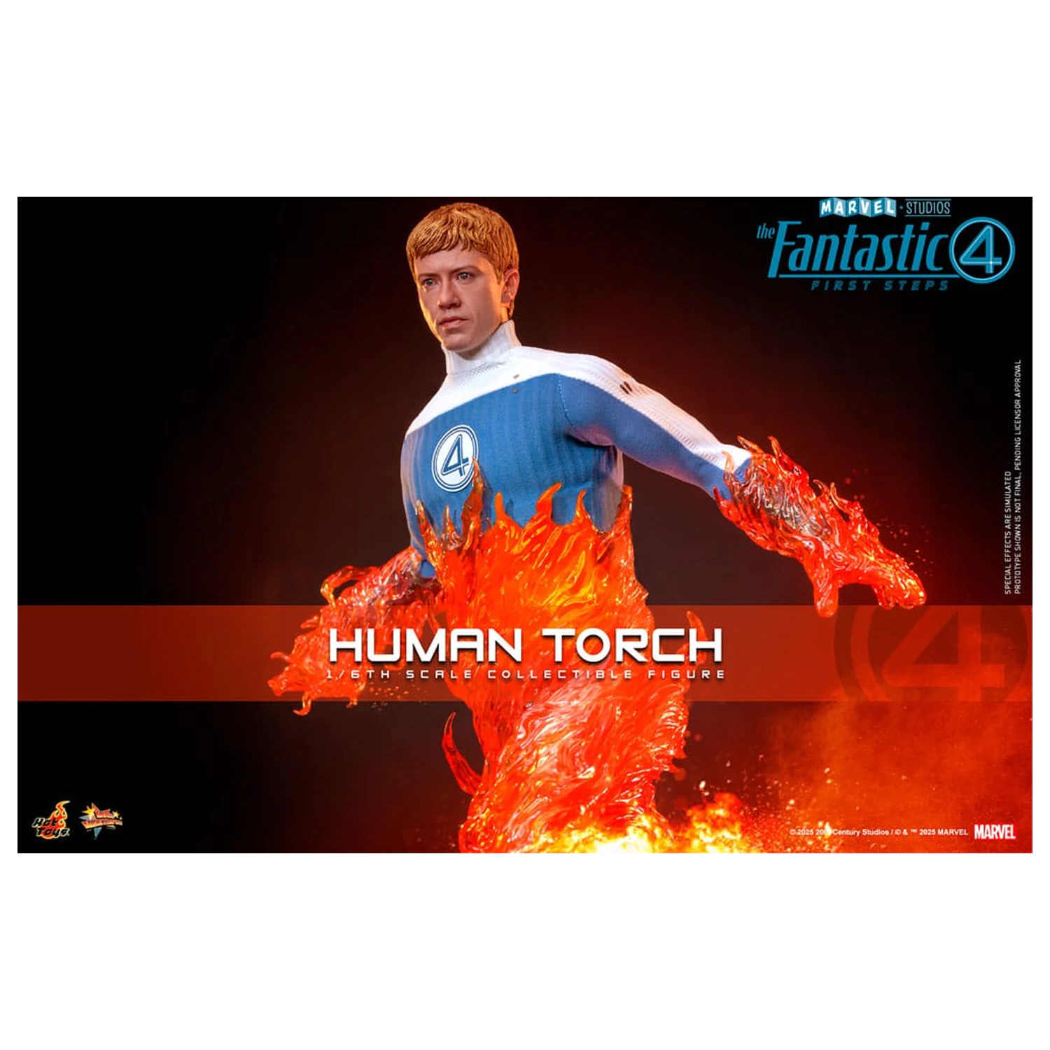 The Fantastic Four: First Steps Movie Masterpiece Action Figur 1/6 Human Torch 30 cm Produktfoto