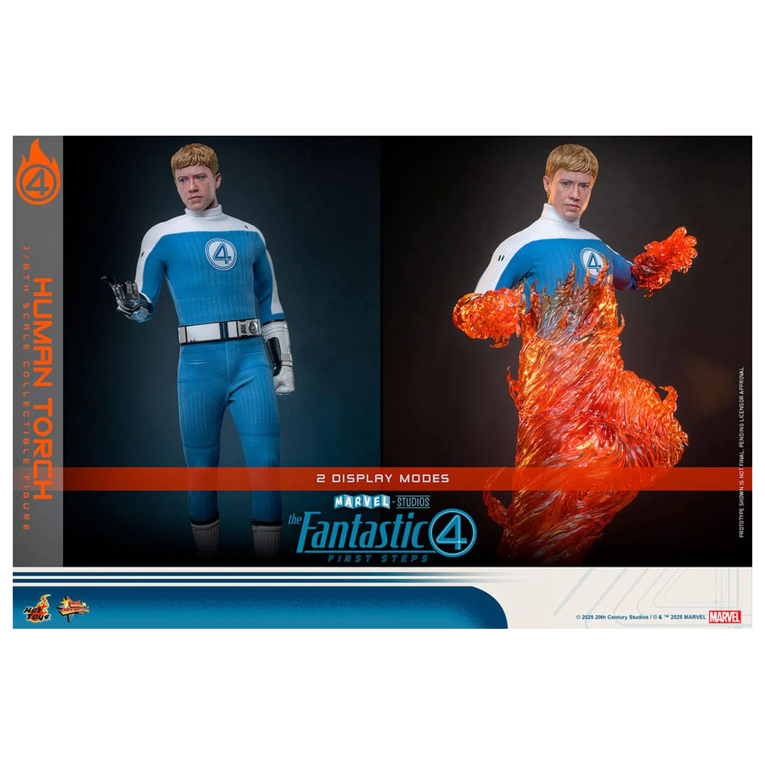 The Fantastic Four: First Steps Movie Masterpiece Action Figur 1/6 Human Torch 30 cm Produktfoto