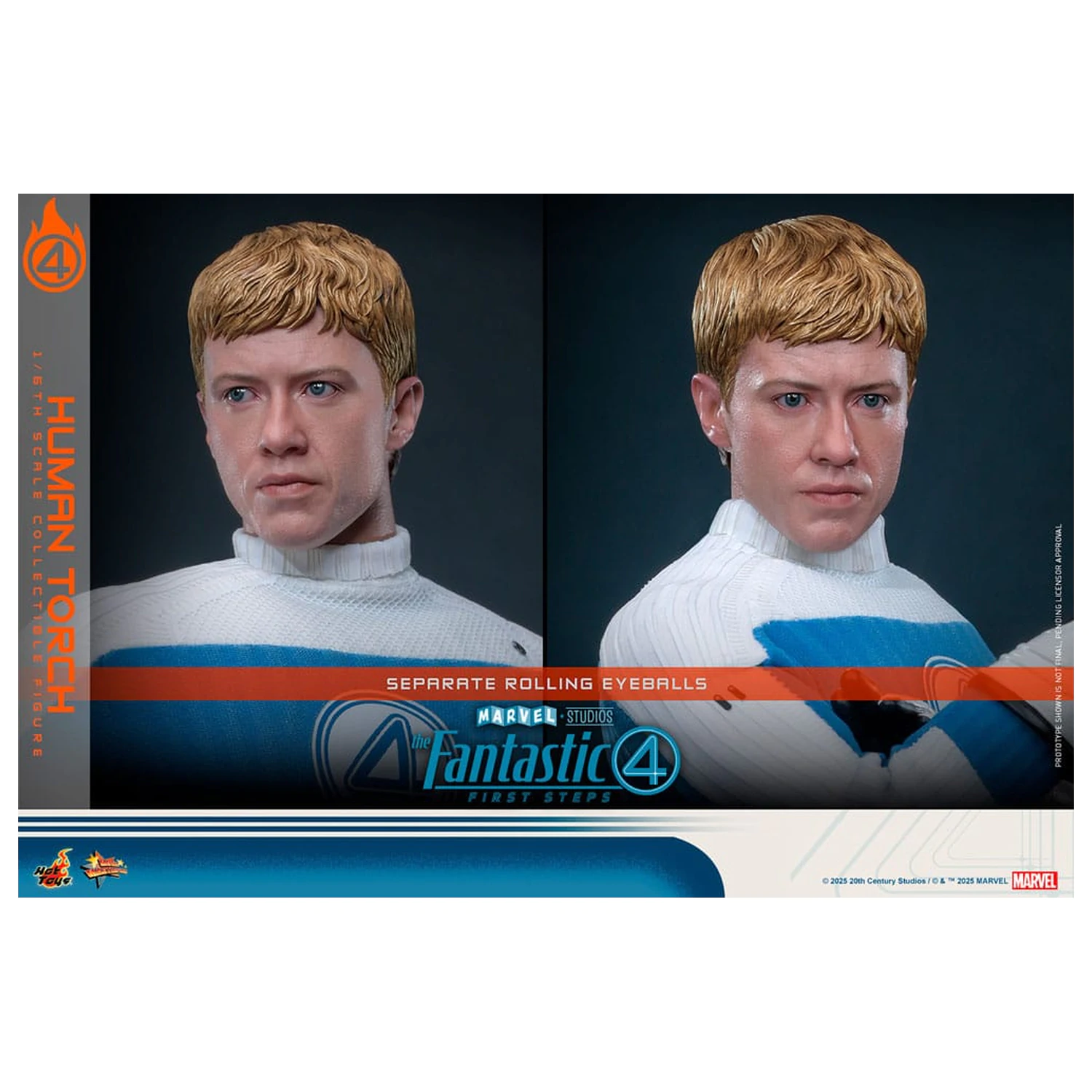 The Fantastic Four: First Steps Movie Masterpiece Action Figur 1/6 Human Torch 30 cm Produktfoto
