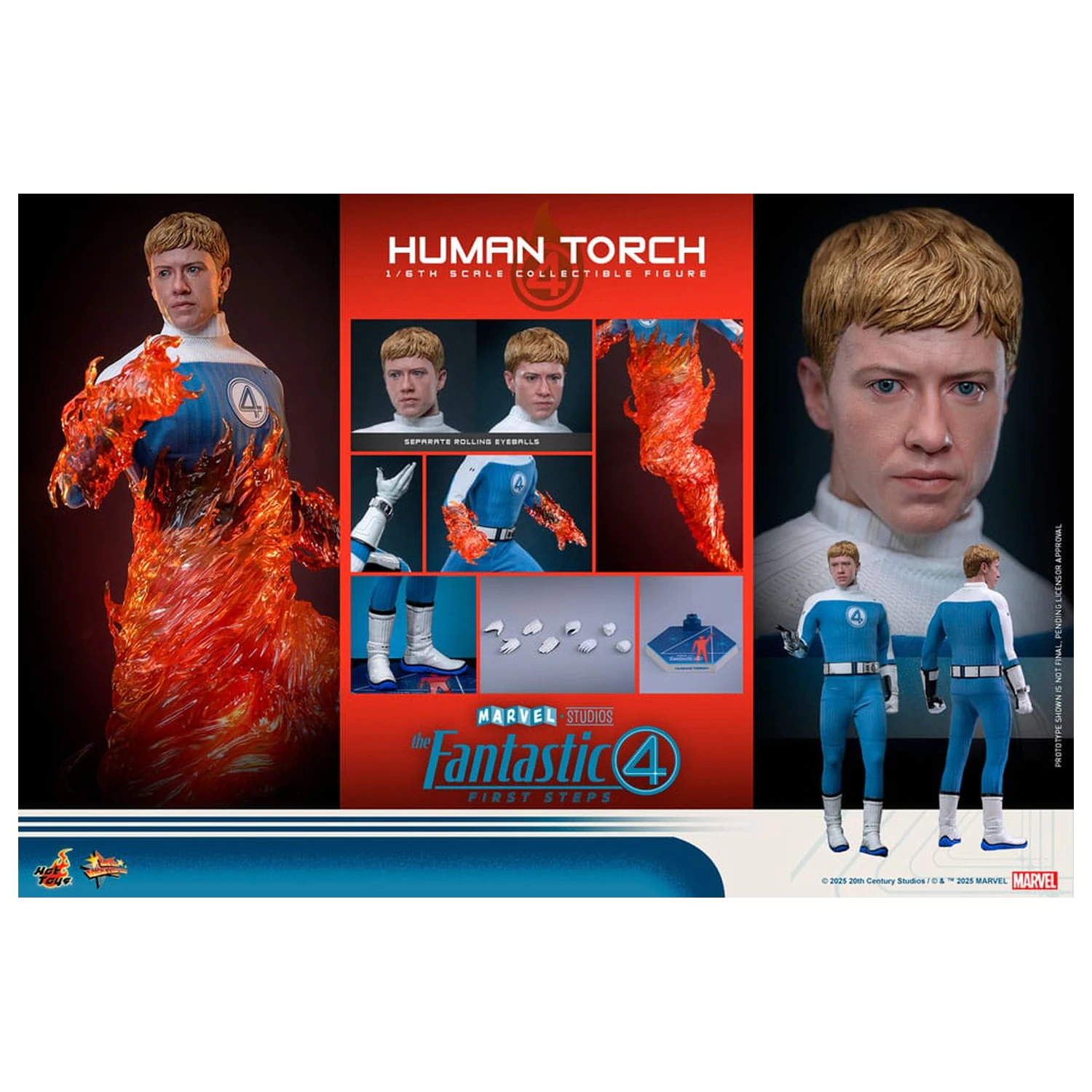 The Fantastic Four: First Steps Movie Masterpiece Action Figur 1/6 Human Torch 30 cm Produktfoto
