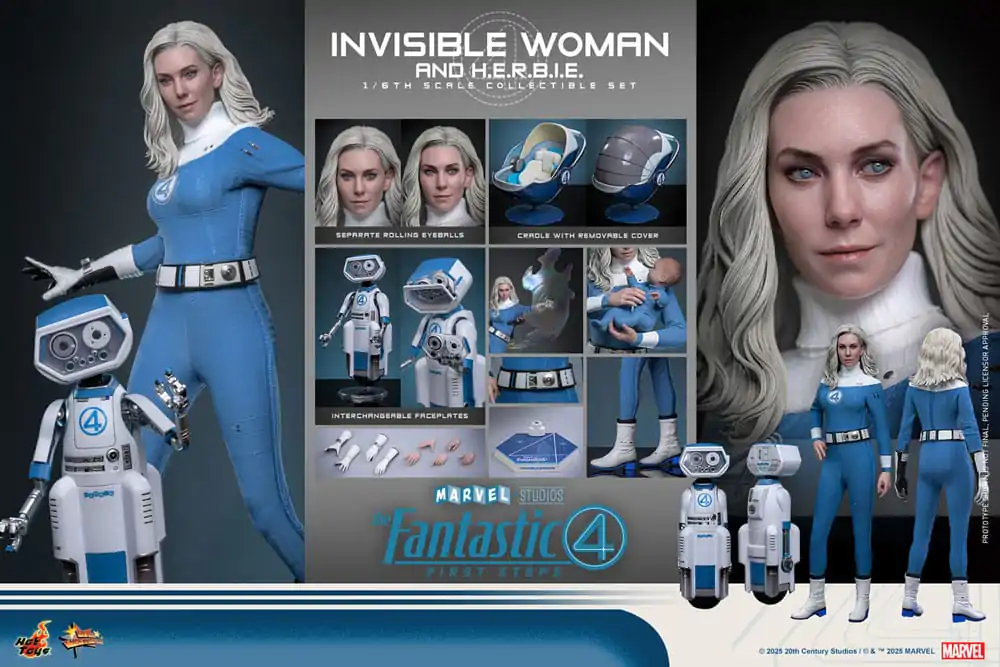 The Fantastic Four: First Steps Movie Masterpiece Action-Figuren 2er-Pack 1/6 Invisible Woman & H.E.R.B.I.E. 28 cm Produktfoto