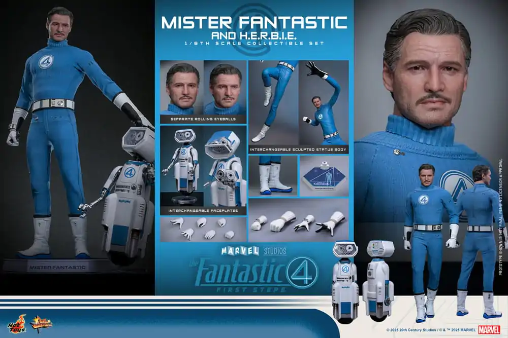 The Fantastic Four: First Steps Movie Masterpiece Action-Figuren 2er-Pack 1/6 Mister Fantastic & H.E.R.B.I.E. 30 cm Produktfoto