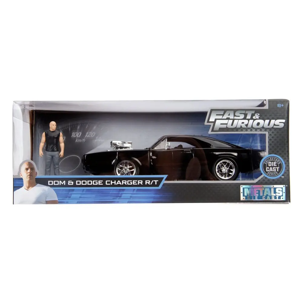The Fast and Furious Diecast Modell Hollywood Rides 1/24 1970 Dodge Charger mit Dom Toretto Figur Produktfoto