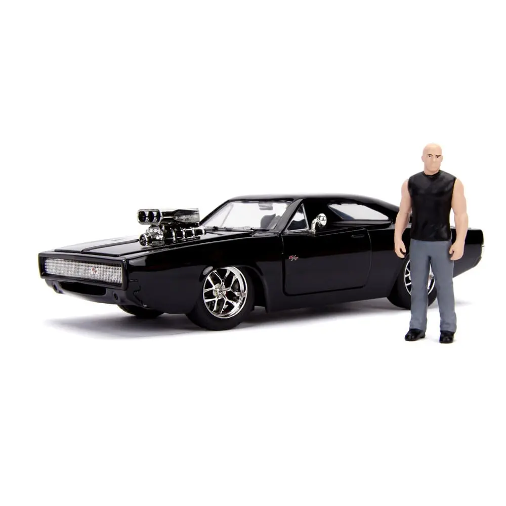 The Fast and Furious Diecast Modell Hollywood Rides 1/24 1970 Dodge Charger mit Dom Toretto Figur Produktfoto