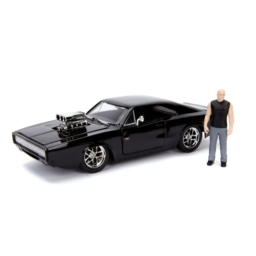 The Fast and Furious Diecast Modell Hollywood Rides 1/24 1970 Dodge Charger mit Dom Toretto Figur Produktfoto