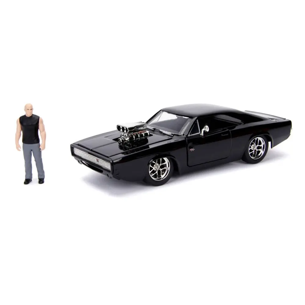 The Fast and Furious Diecast Modell Hollywood Rides 1/24 1970 Dodge Charger mit Dom Toretto Figur Produktfoto