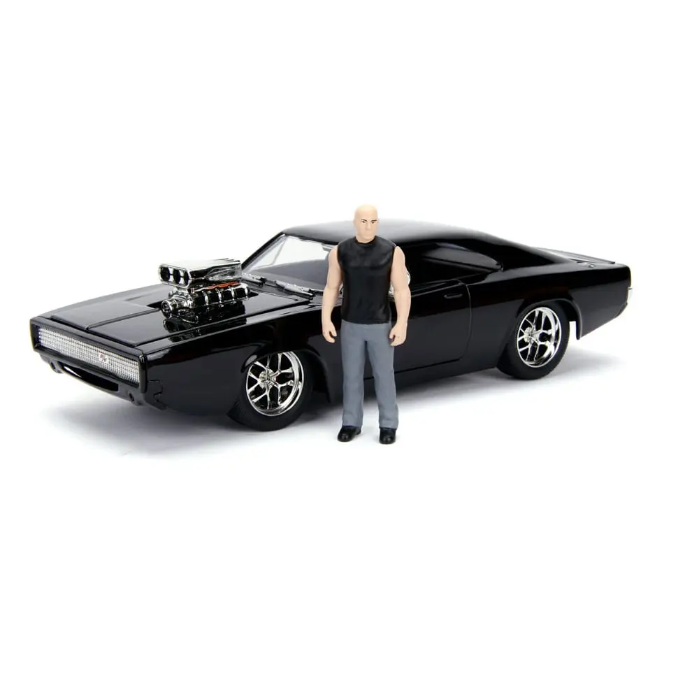 The Fast and Furious Diecast Modell Hollywood Rides 1/24 1970 Dodge Charger mit Dom Toretto Figur Produktfoto