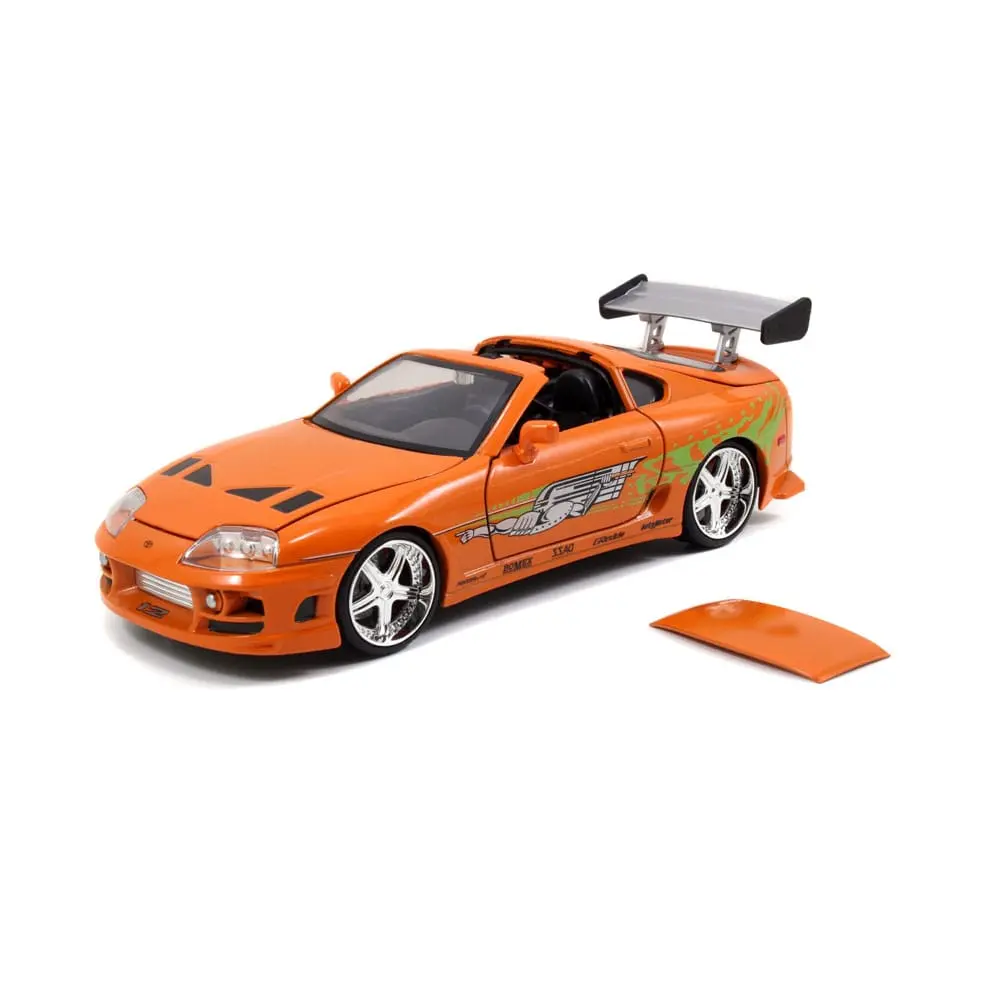 The Fast and Furious Diecast Model Hollywood Rides 1/24 1995 Toyota Supra with Brian O'Connor Figur Produktfoto