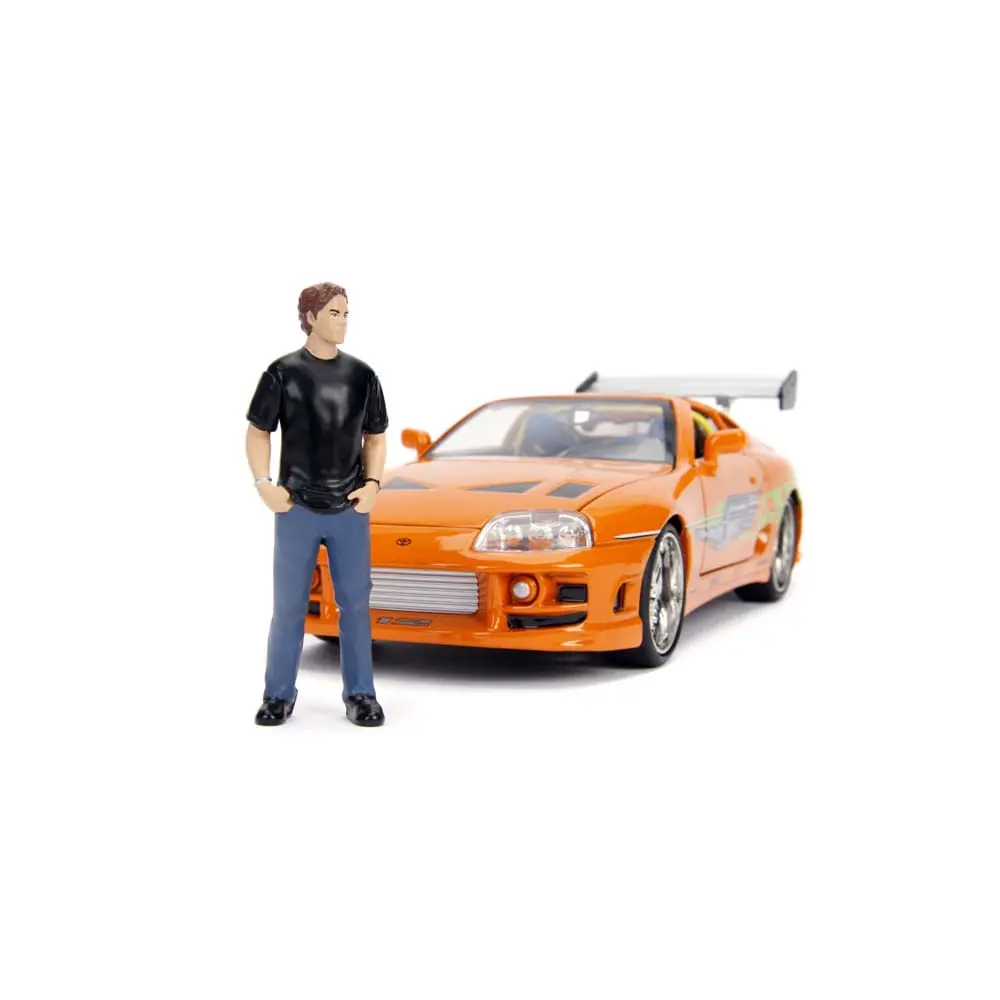 The Fast and Furious Diecast Model Hollywood Rides 1/24 1995 Toyota Supra with Brian O'Connor Figur Produktfoto