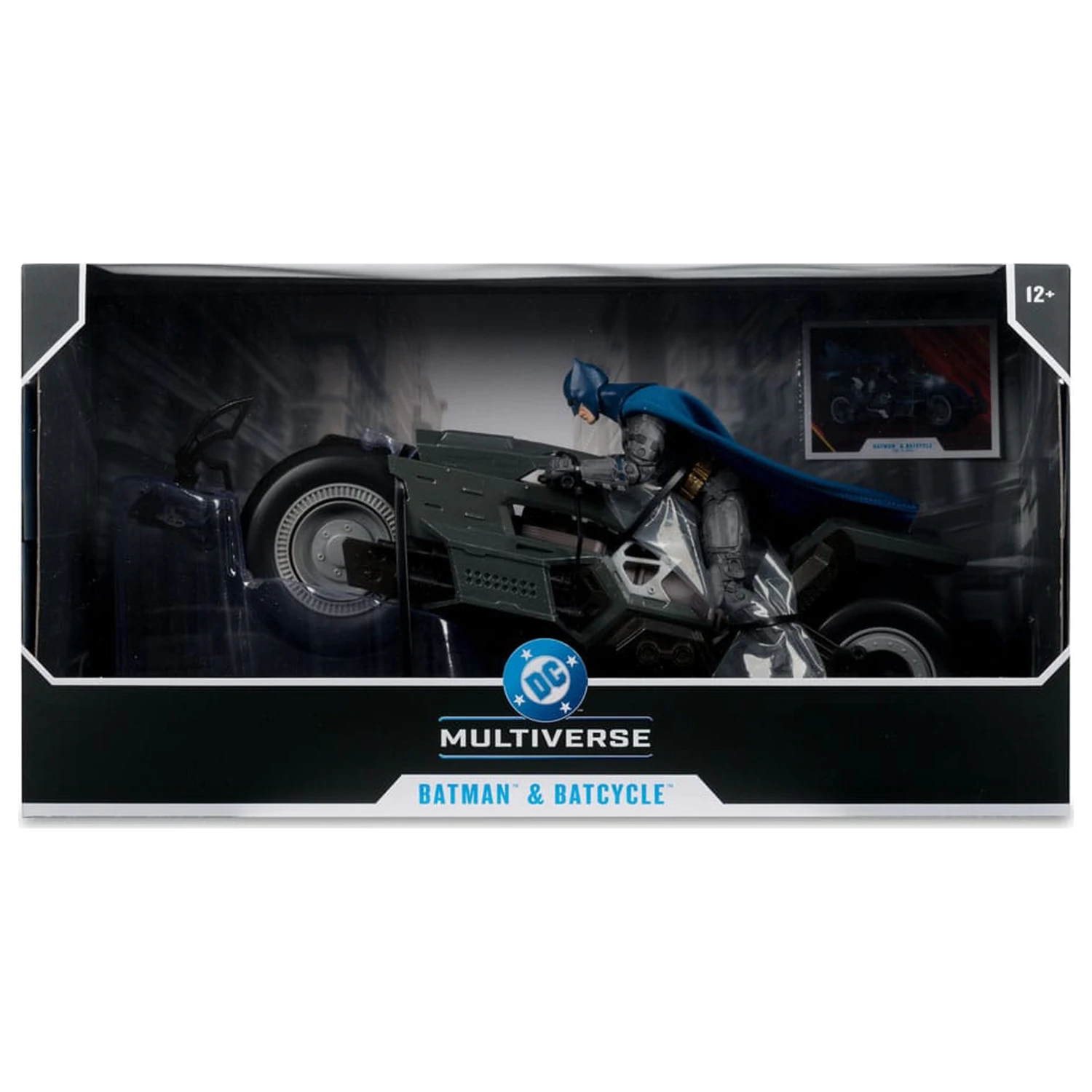 The Flash DC Multiverse Fahrzeug Batcycle mit Batman Produktfoto