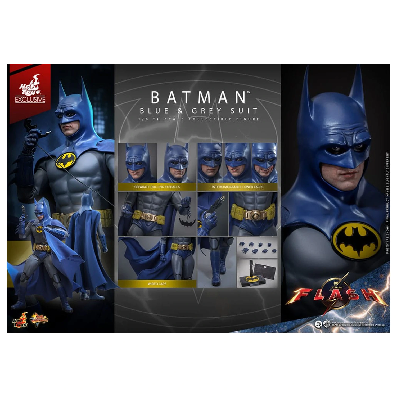 The Flash Movie Masterpiece Actionfigur 1/6 Batman (Blue & Grey Suit) Limited Edition 30 cm Produktfoto