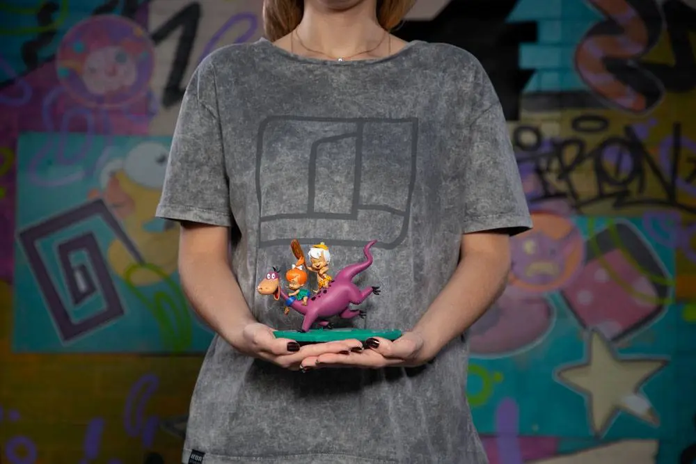 Familie Feuerstein Art Scale Statue 1/10 Dino, Pebbles and Bamm-Bamm 13 cm Produktfoto