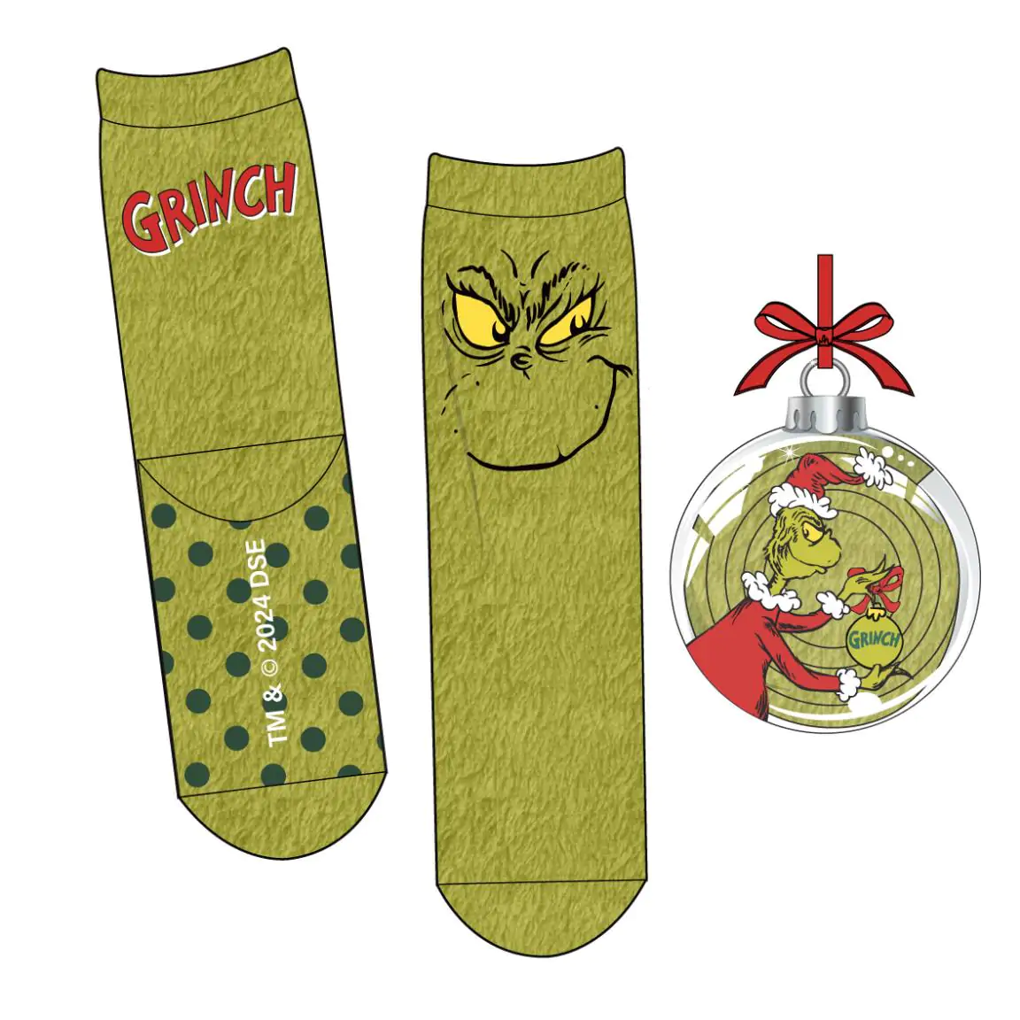 Der Grinch Christbaumschmuck mit Anti-Rutsch Socken 38-45 Produktfoto