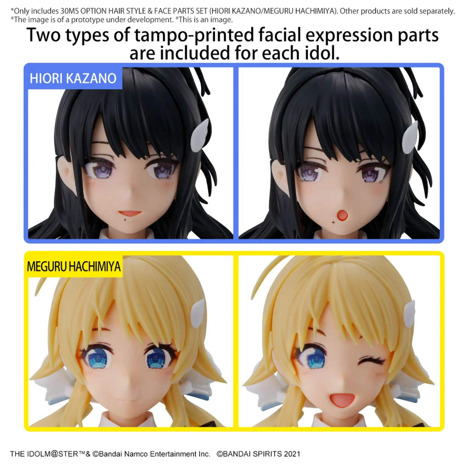 The Idolmaster 30MS Option Haarstil & Gesichtsteile Set Modellbausatz Produktfoto