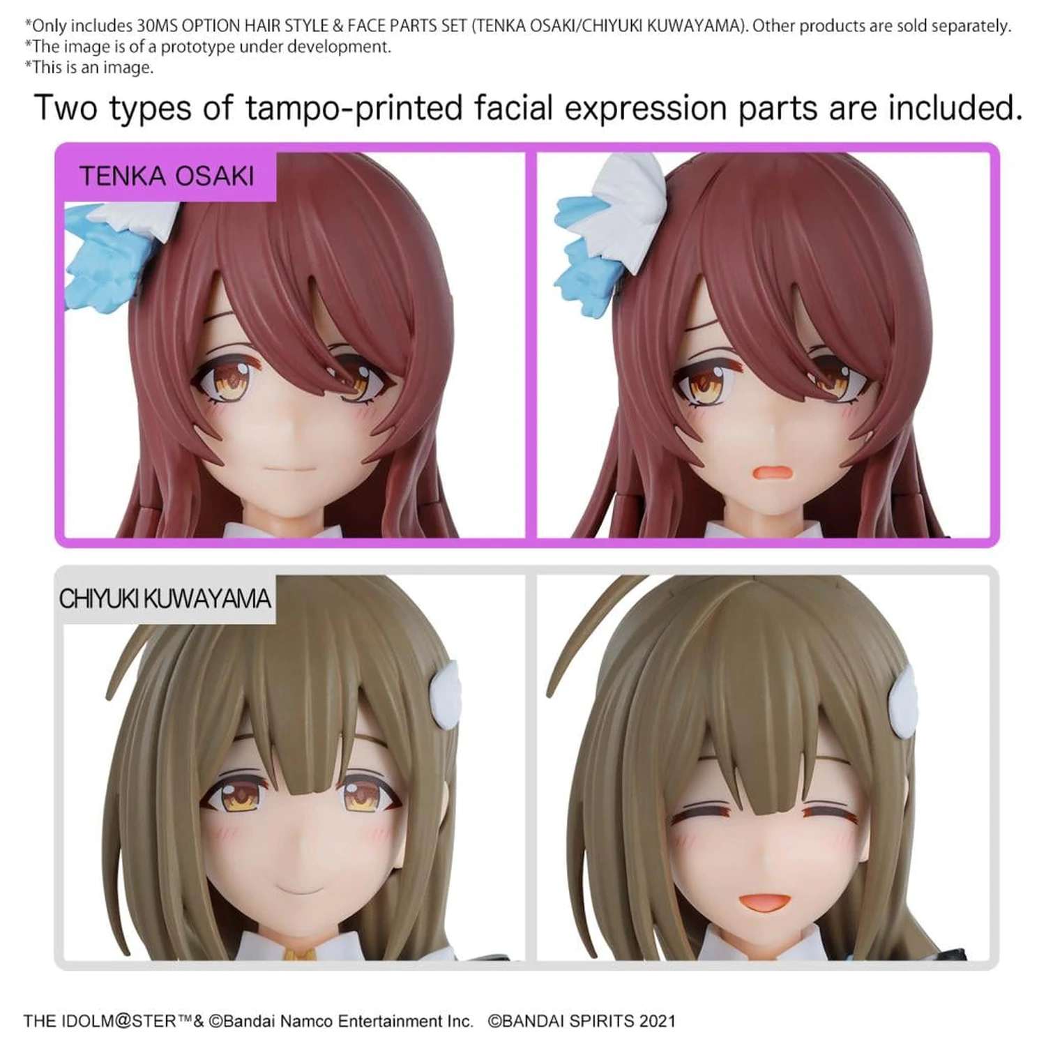 The Idolmaster 30MS Option Haarstil & Gesichtsbauteile Set Modellbausatz Produktfoto