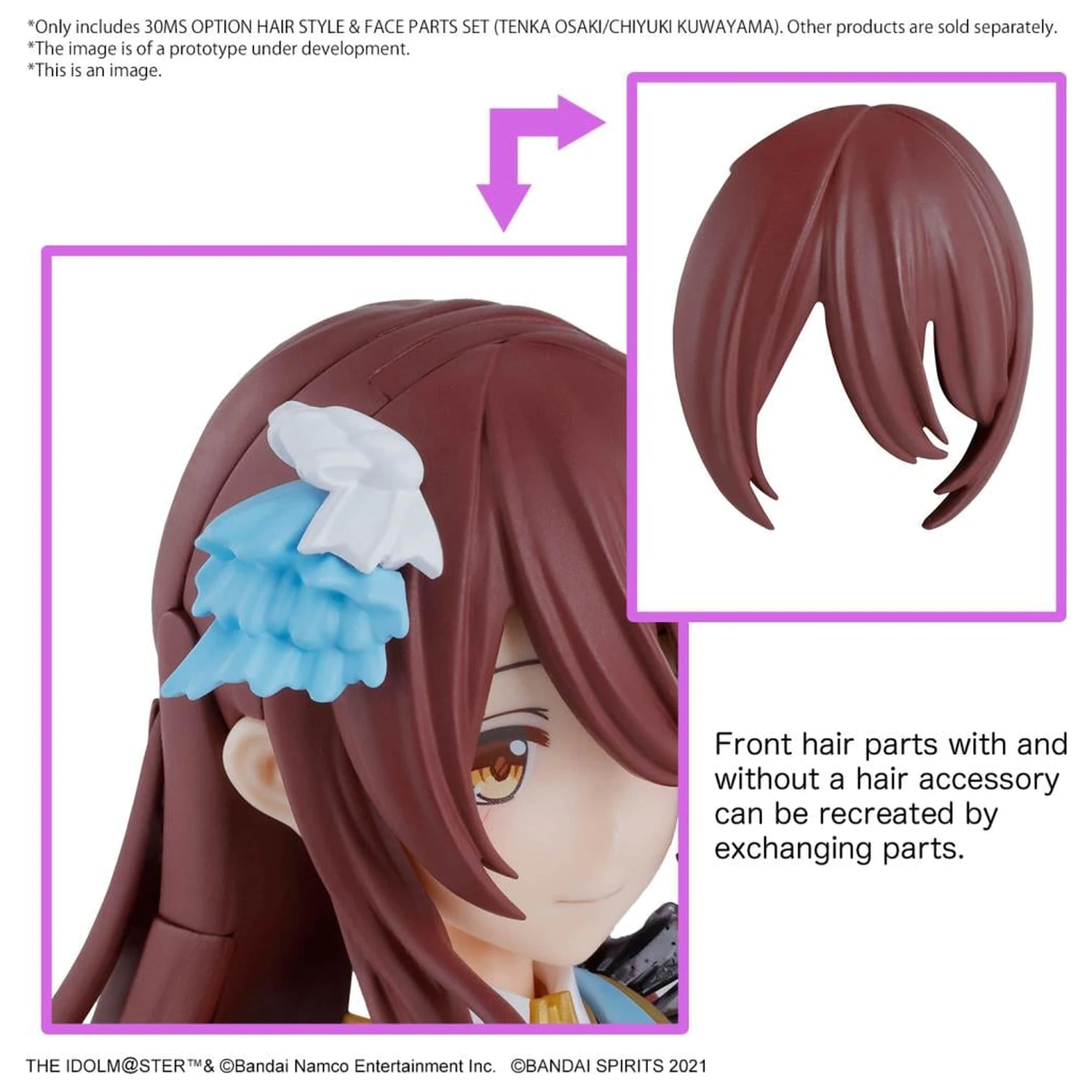 The Idolmaster 30MS Option Haarstil & Gesichtsbauteile Set Modellbausatz Produktfoto