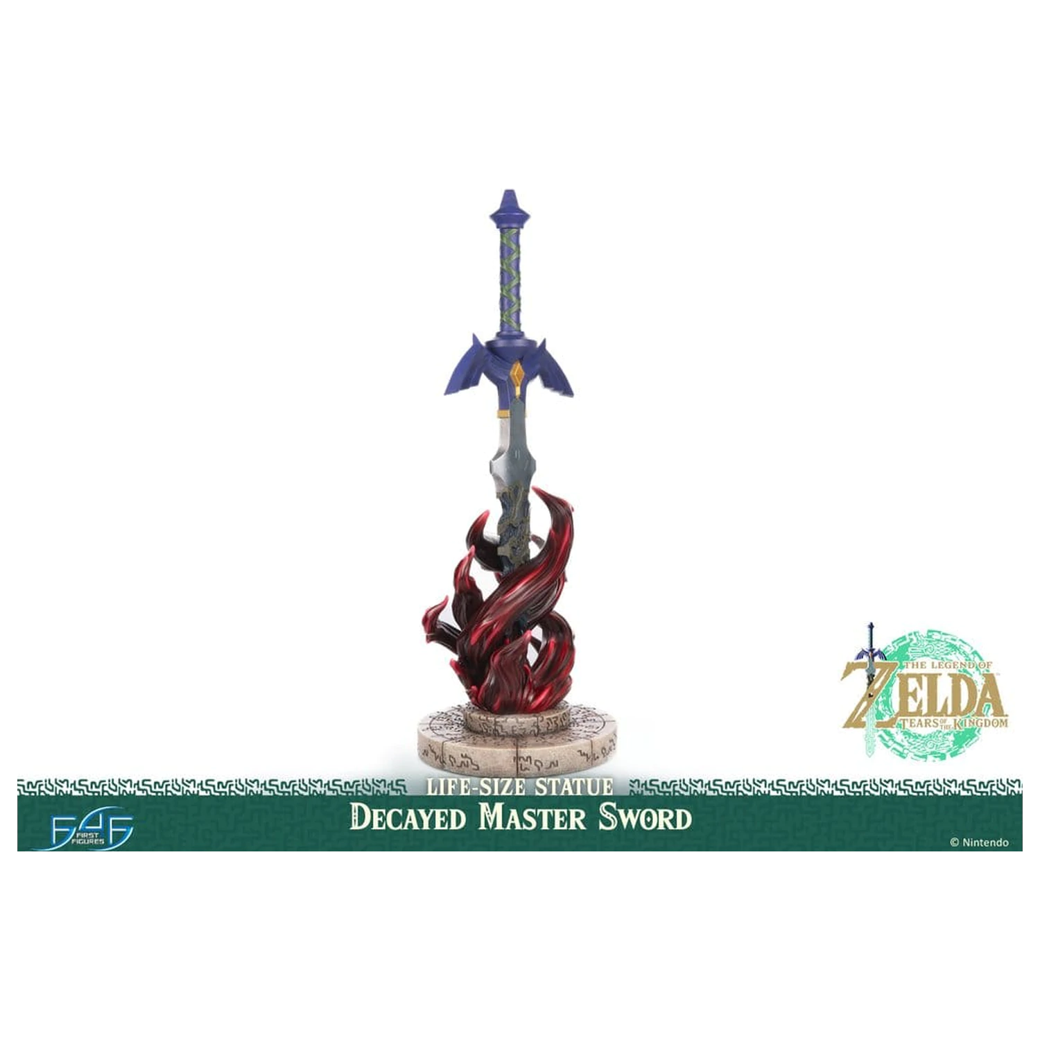 The Legend of Zelda: Tears of the Kingdom lebensgroße Statue 1/1 Decayed Master Sword 71 cm Produktfoto