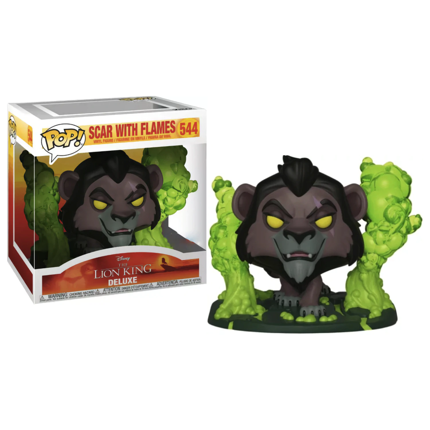 The Lion King Funko POP Deluxe Figur Scar in Flames Produktfoto