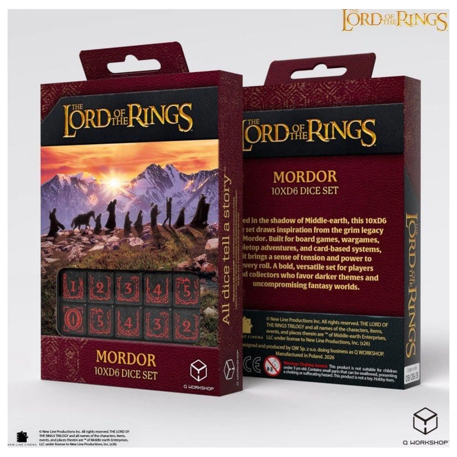 The Lord of the Rings: 10 Würfel-Set Mordor Produktfoto