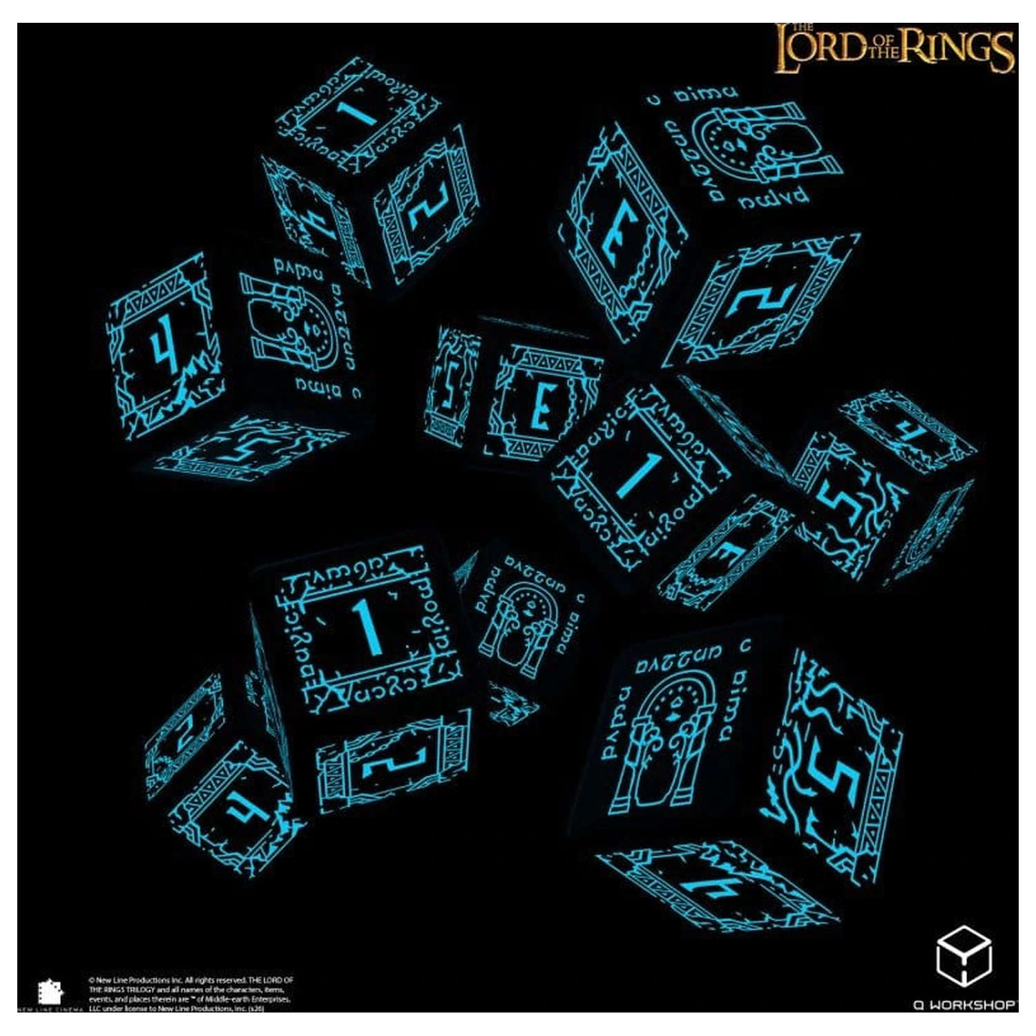 The Lord of the Rings: 10 Würfel D6 Set Moria (Glow in the dark) Produktfoto