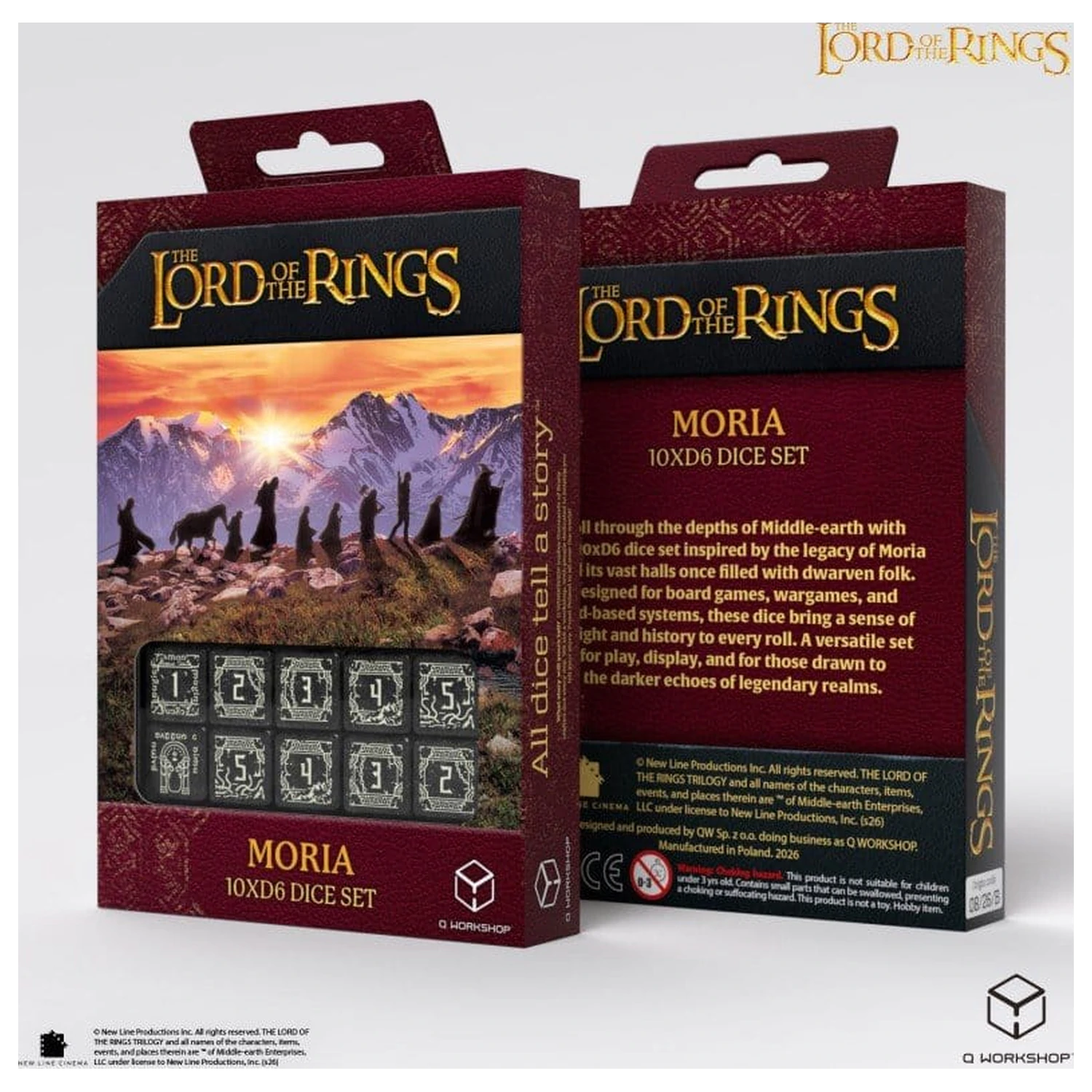 The Lord of the Rings: 10 Würfel D6 Set Moria (Glow in the dark) Produktfoto
