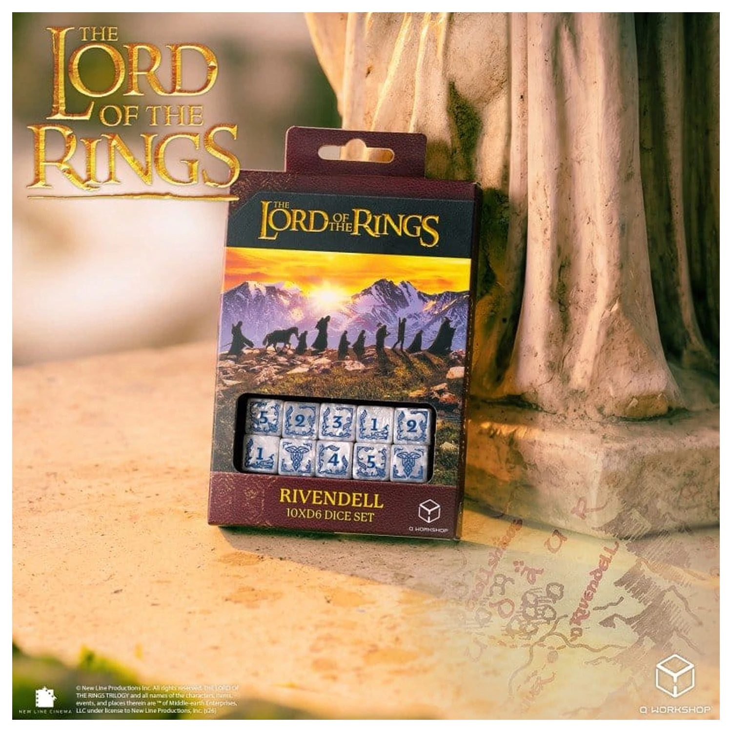 The Lord of the Rings: 10 D6 Würfel Set Rivendell (Stein) Produktfoto