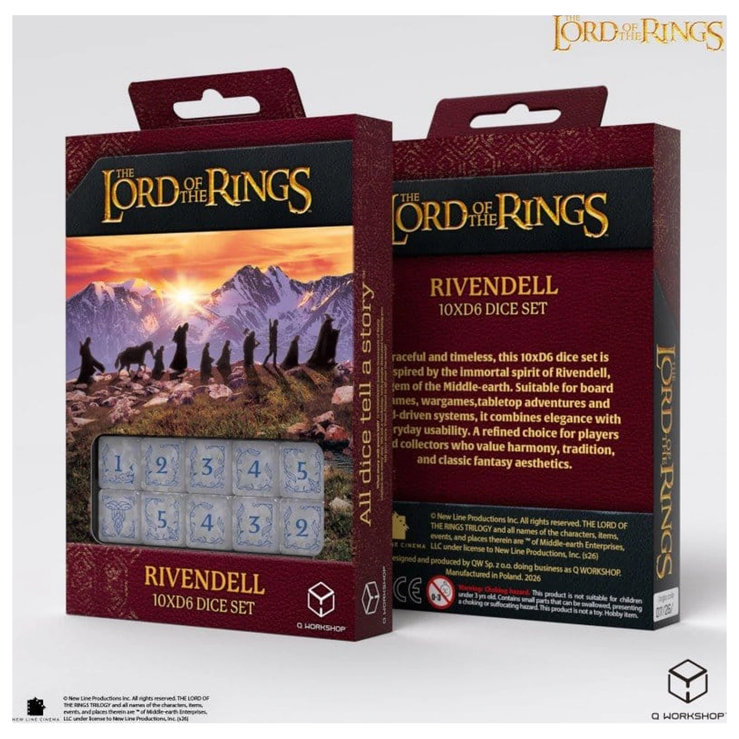 The Lord of the Rings: 10 D6 Würfel Set Rivendell (Stein) Produktfoto