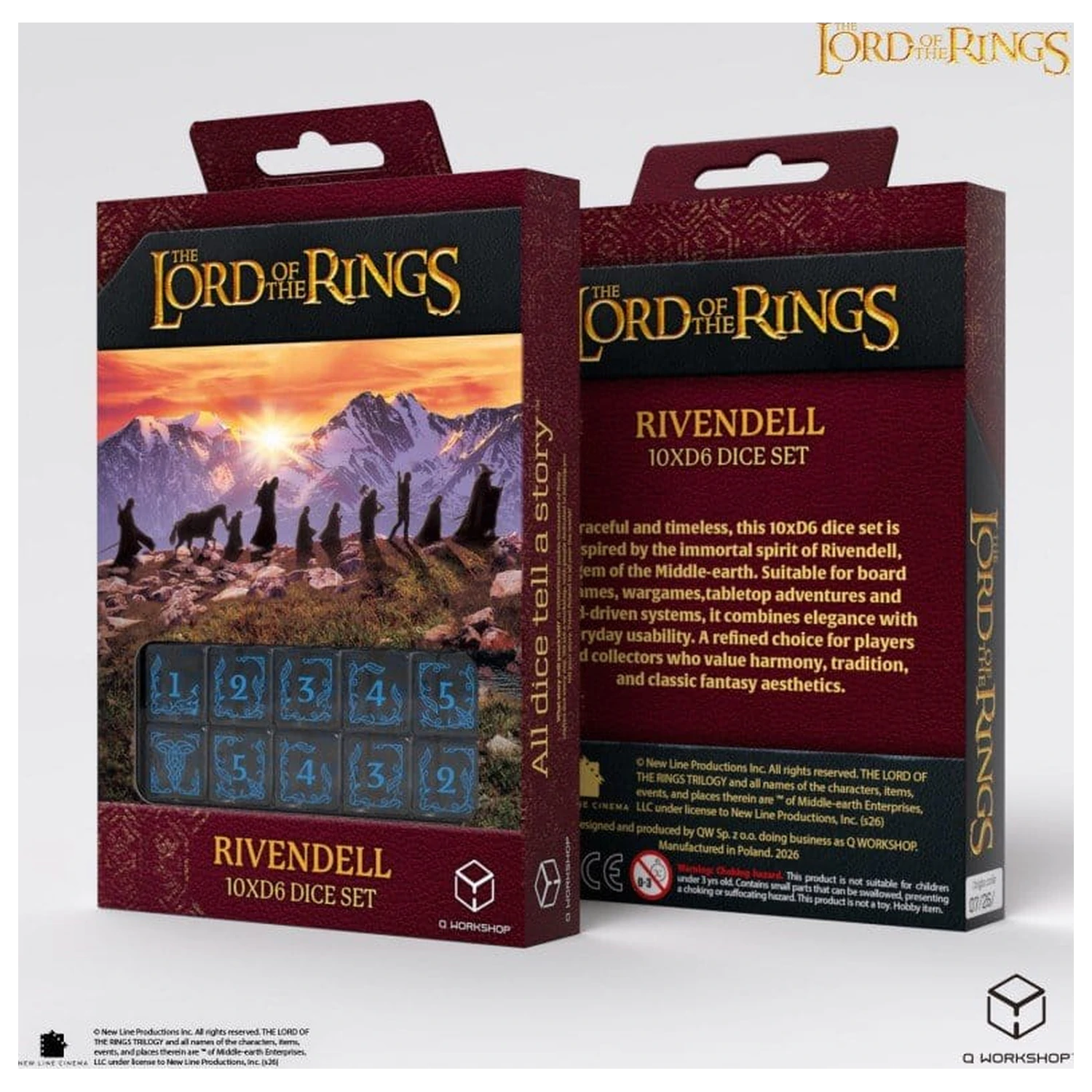 The Lord of the Rings: 10 Würfel D6 Set Rivendell (Wasser) Produktfoto