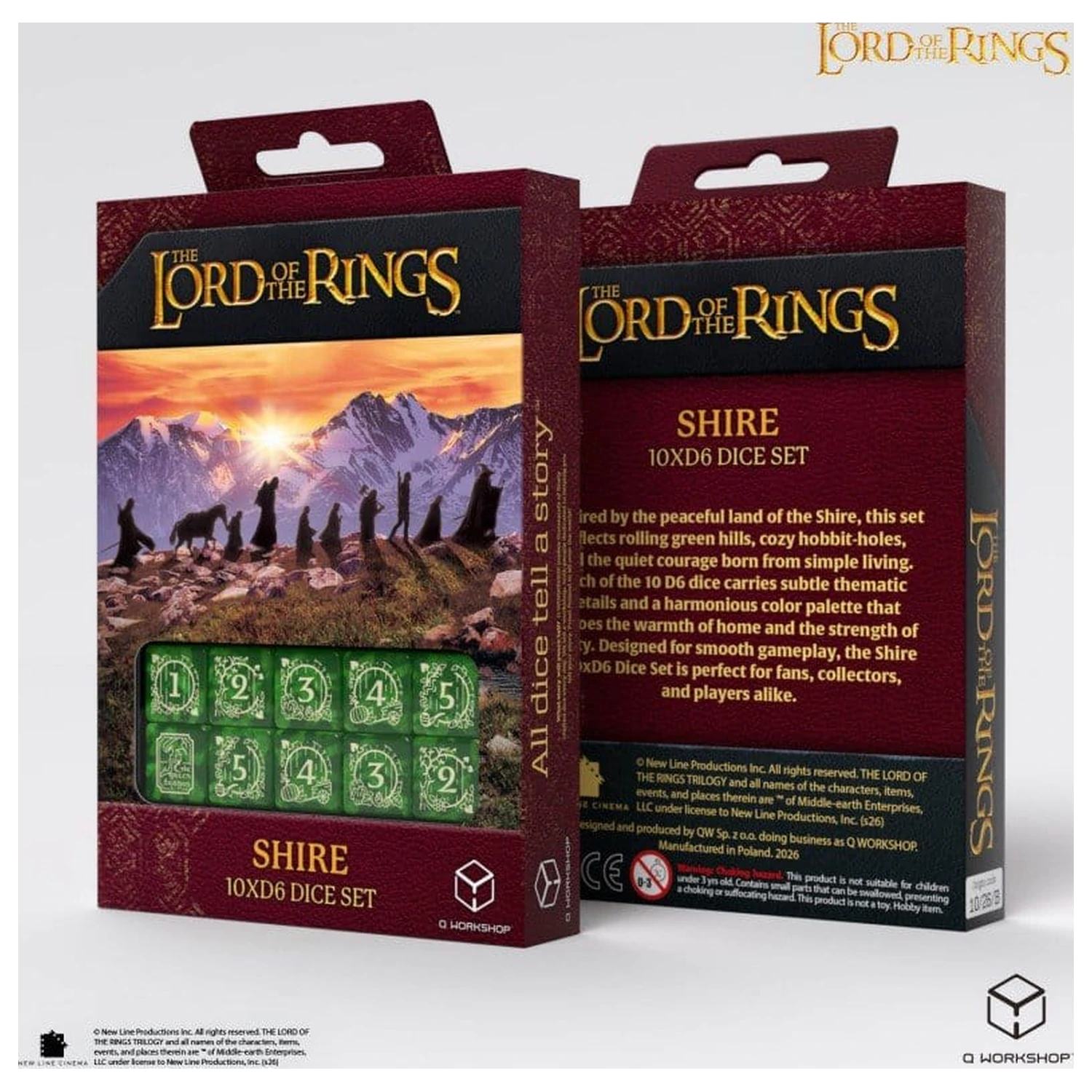 The Lord of the Rings: 10 D6 Würfelset Shire Produktfoto