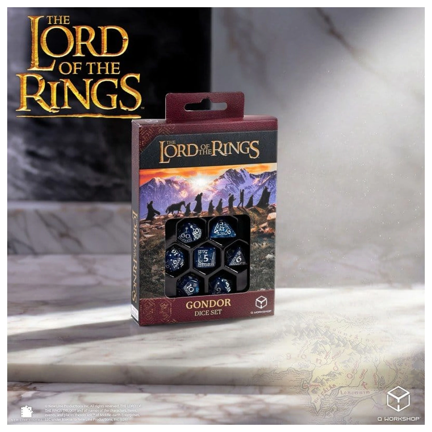 The Lord of the Rings Würfel-Set aus 7 Gondor Produktfoto