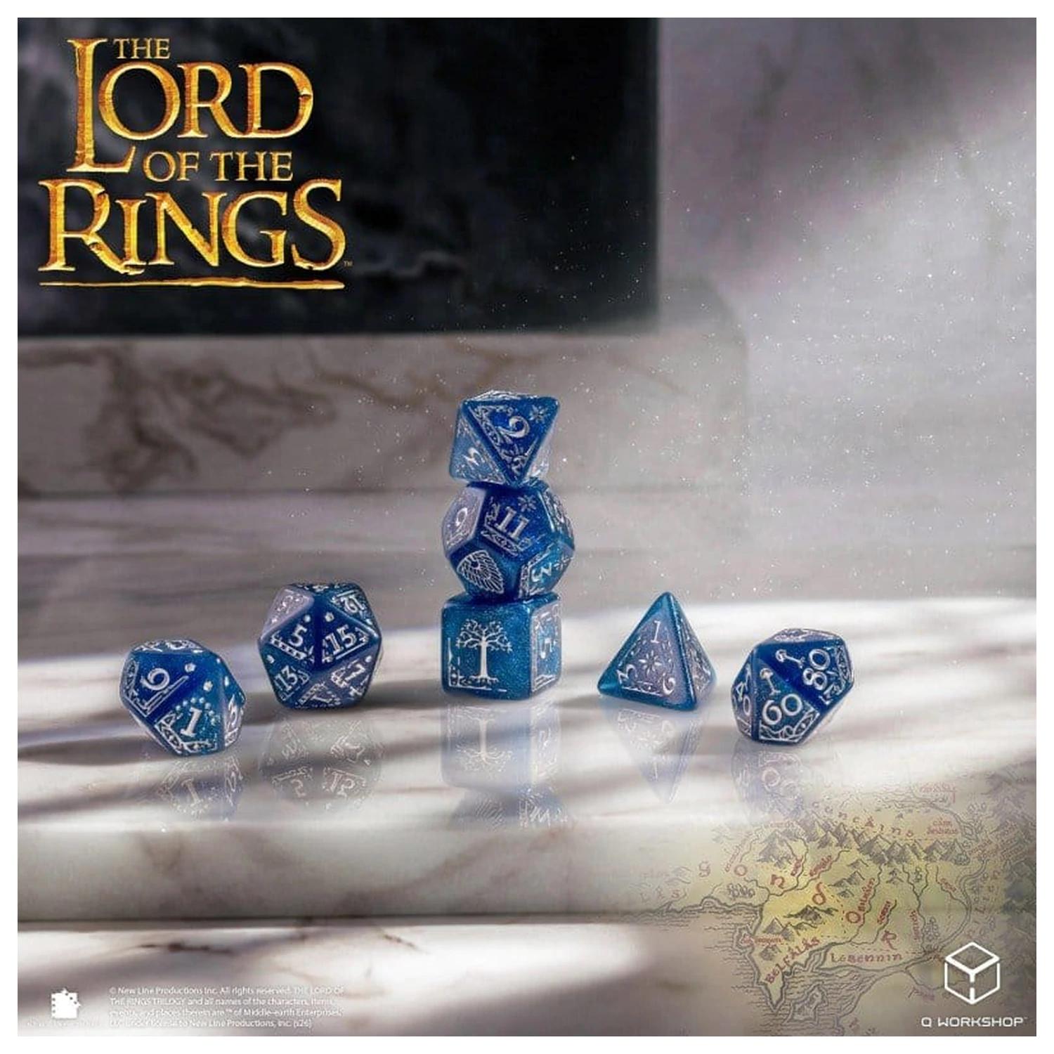 The Lord of the Rings Würfel-Set aus 7 Gondor Produktfoto