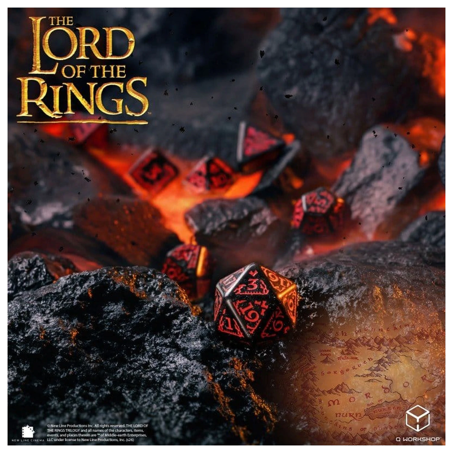 The Lord of the Rings Würfel Set of 7 Mordor Produktfoto