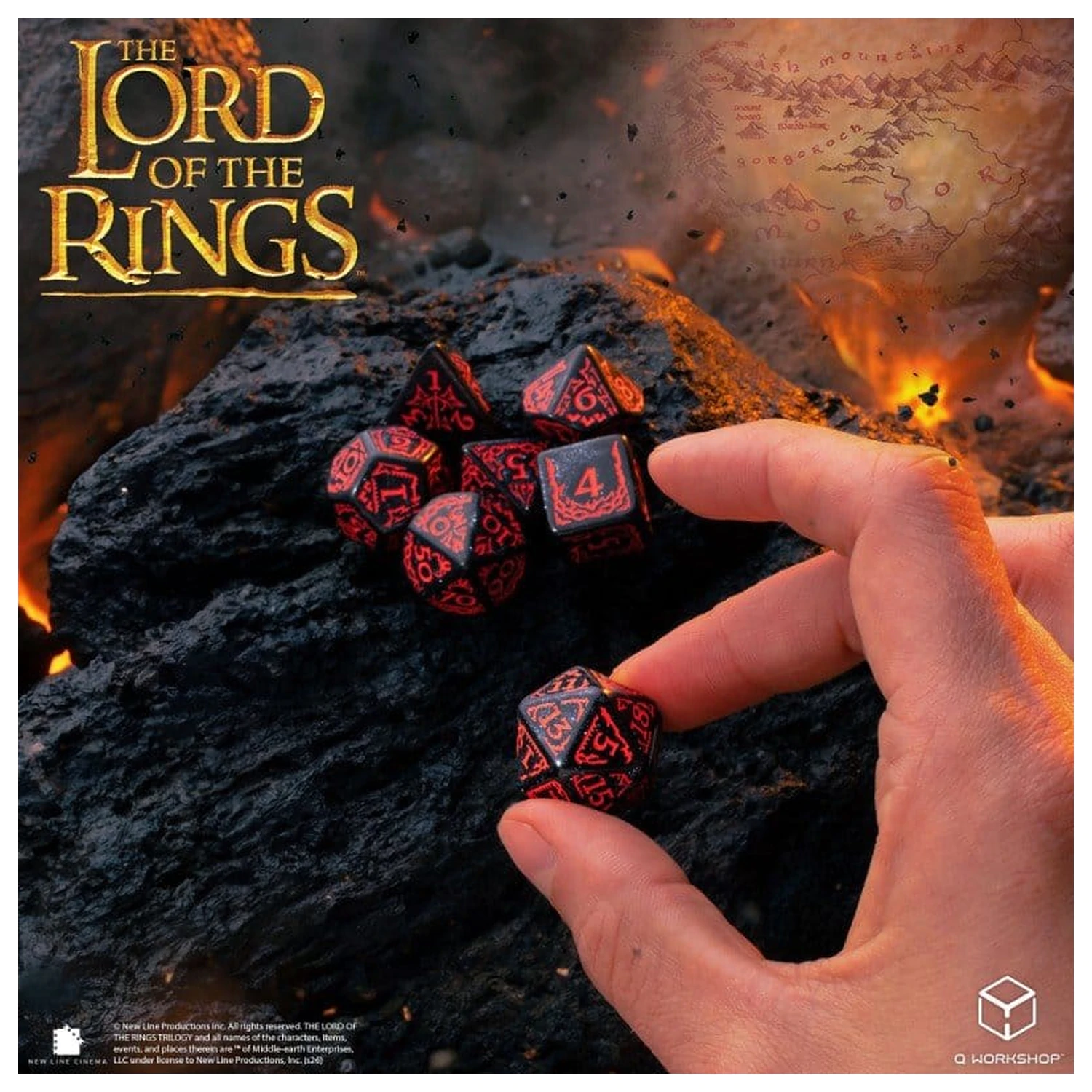 The Lord of the Rings Würfel Set of 7 Mordor Produktfoto
