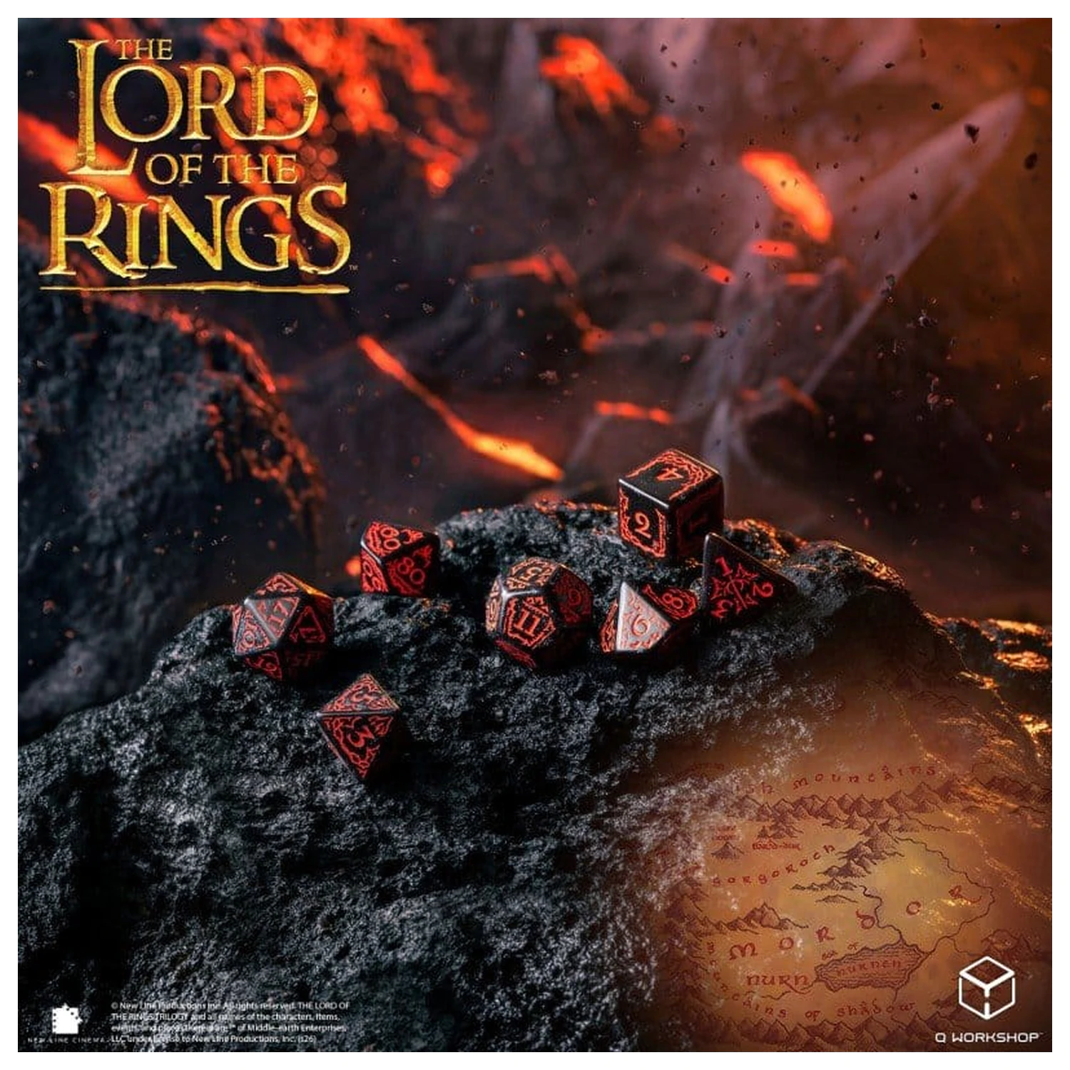 The Lord of the Rings Würfel Set of 7 Mordor Produktfoto