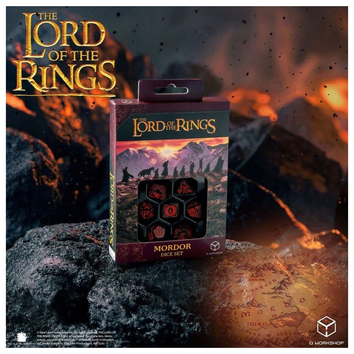 The Lord of the Rings Würfel Set of 7 Mordor Produktfoto