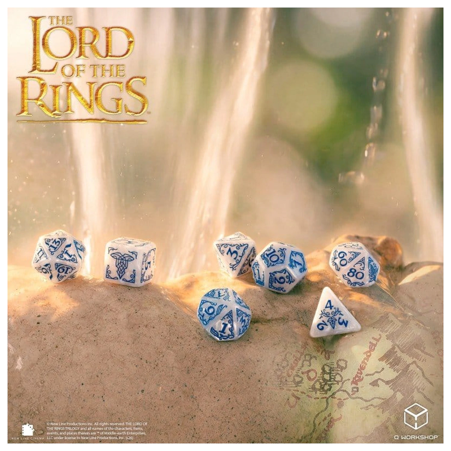 The Lord of the Rings Würfel-Set von 7 Rivendell (Stein) Produktfoto