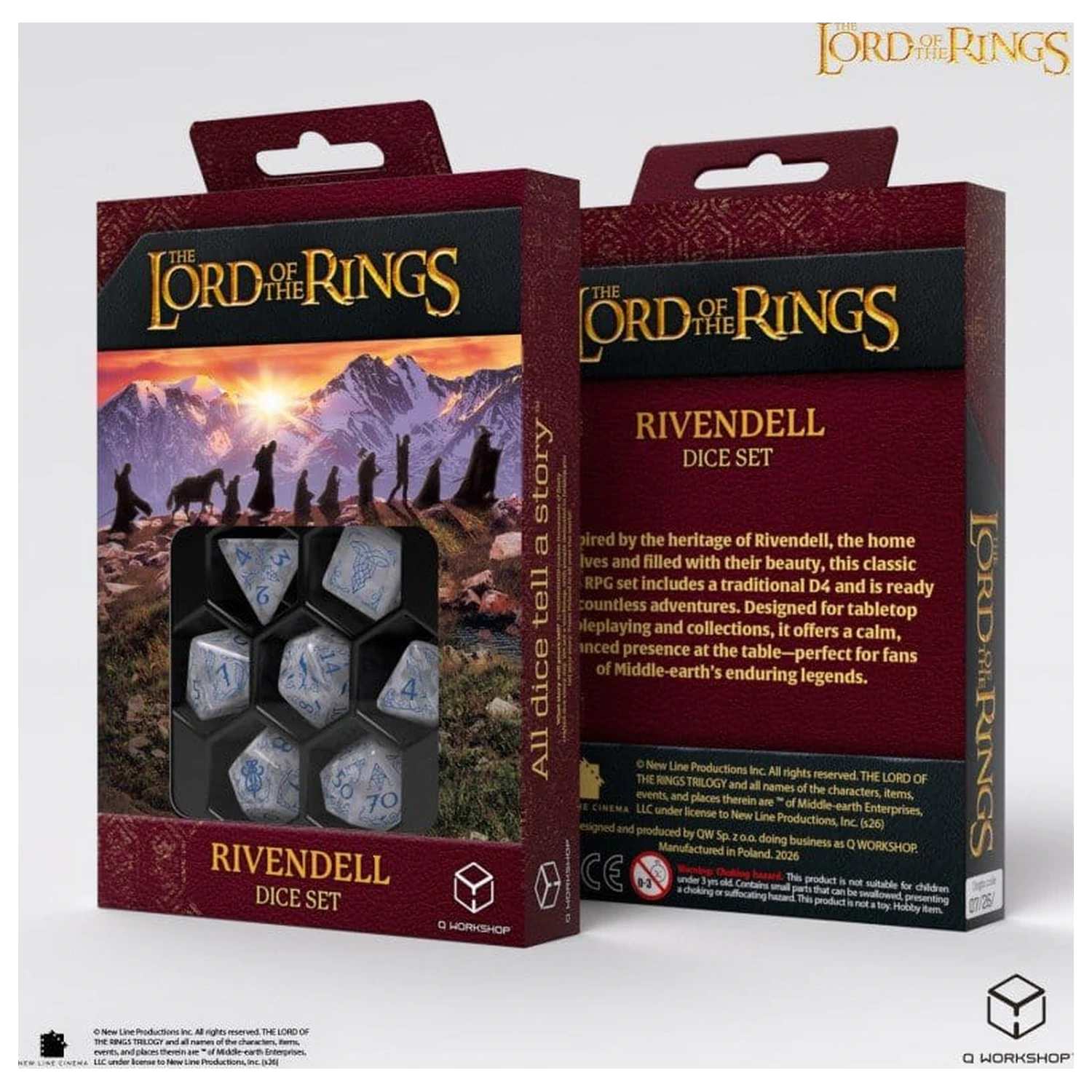 The Lord of the Rings Würfel-Set von 7 Rivendell (Stein) Produktfoto