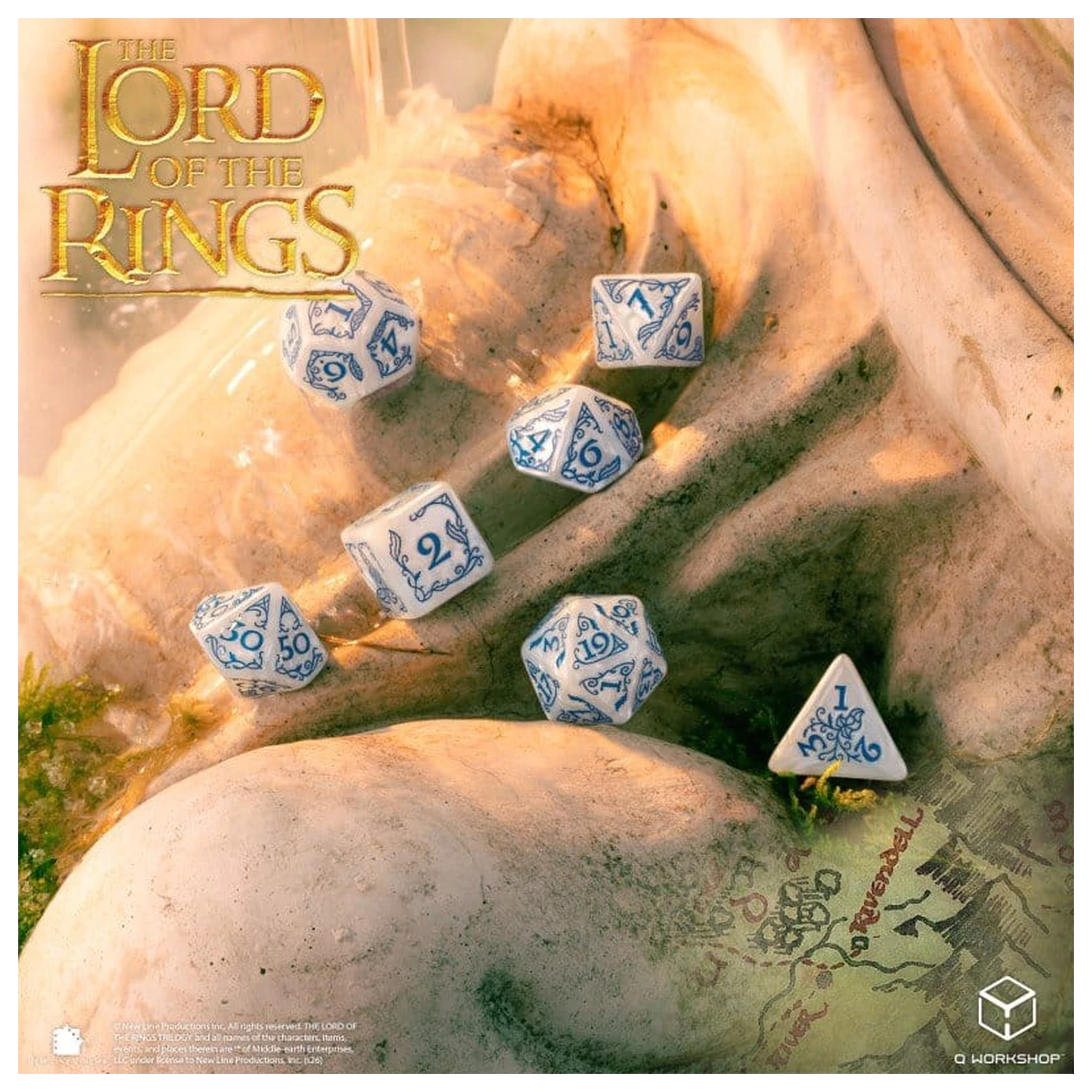 The Lord of the Rings Würfel-Set von 7 Rivendell (Stein) Produktfoto