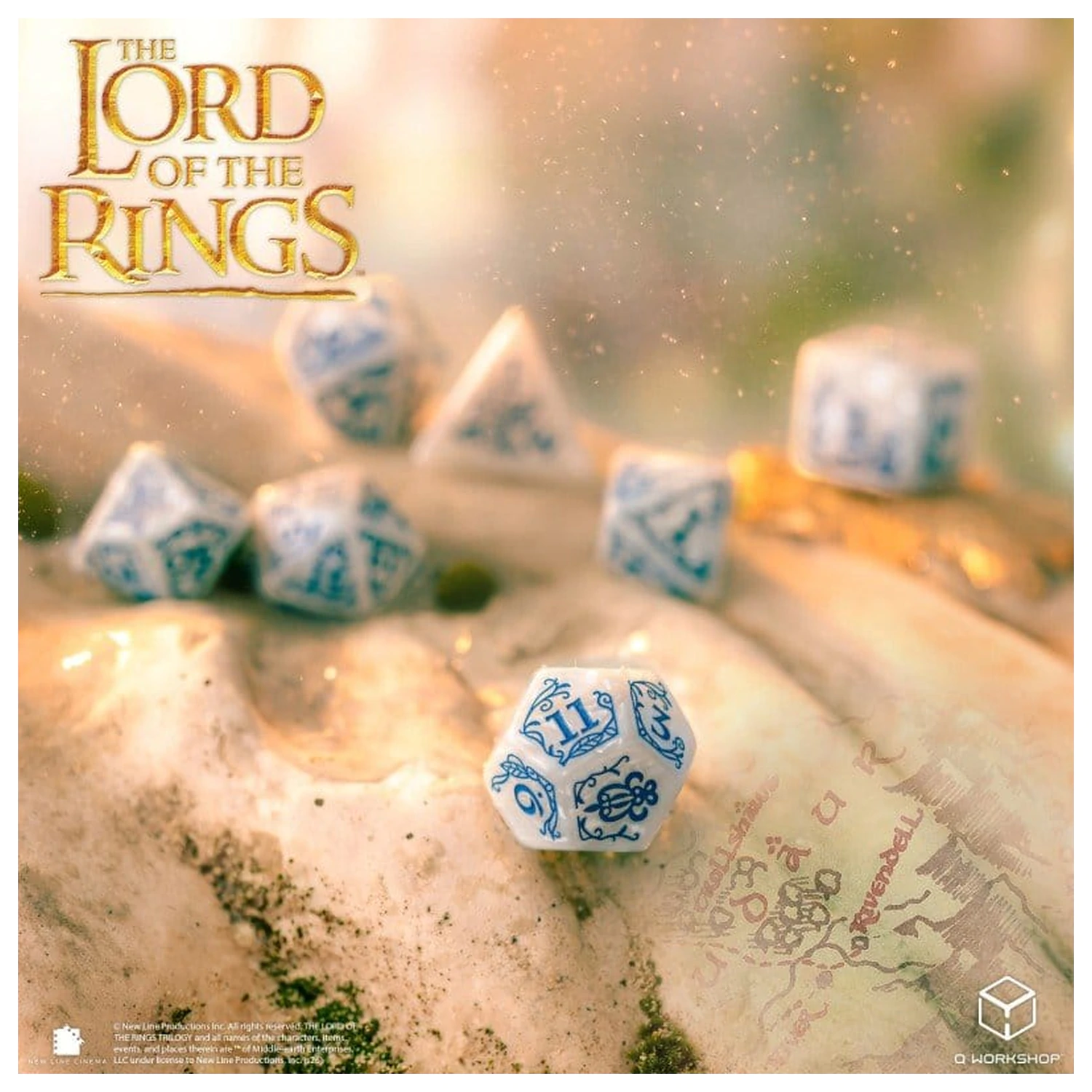 The Lord of the Rings Würfel-Set von 7 Rivendell (Stein) Produktfoto