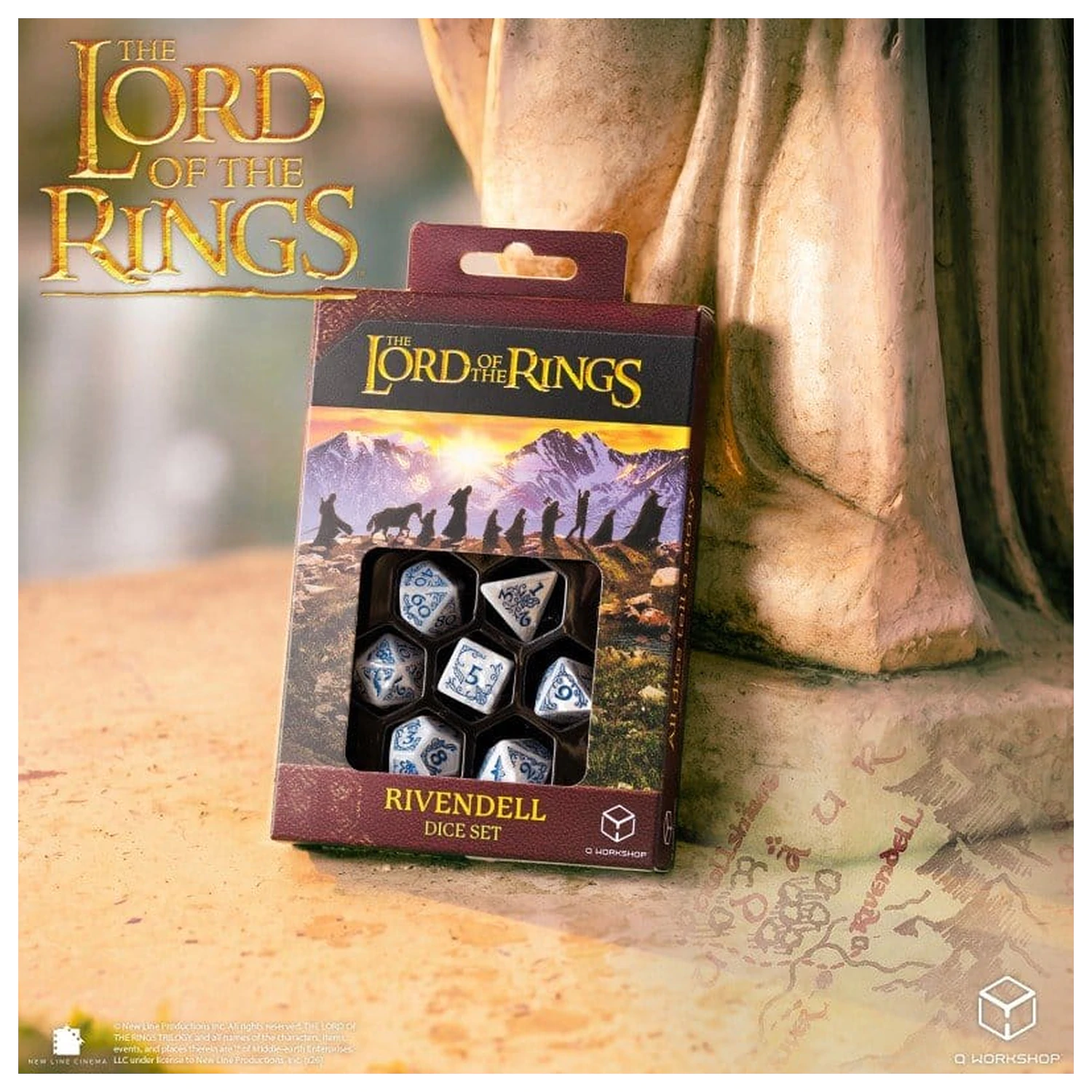 The Lord of the Rings Würfel-Set von 7 Rivendell (Stein) Produktfoto