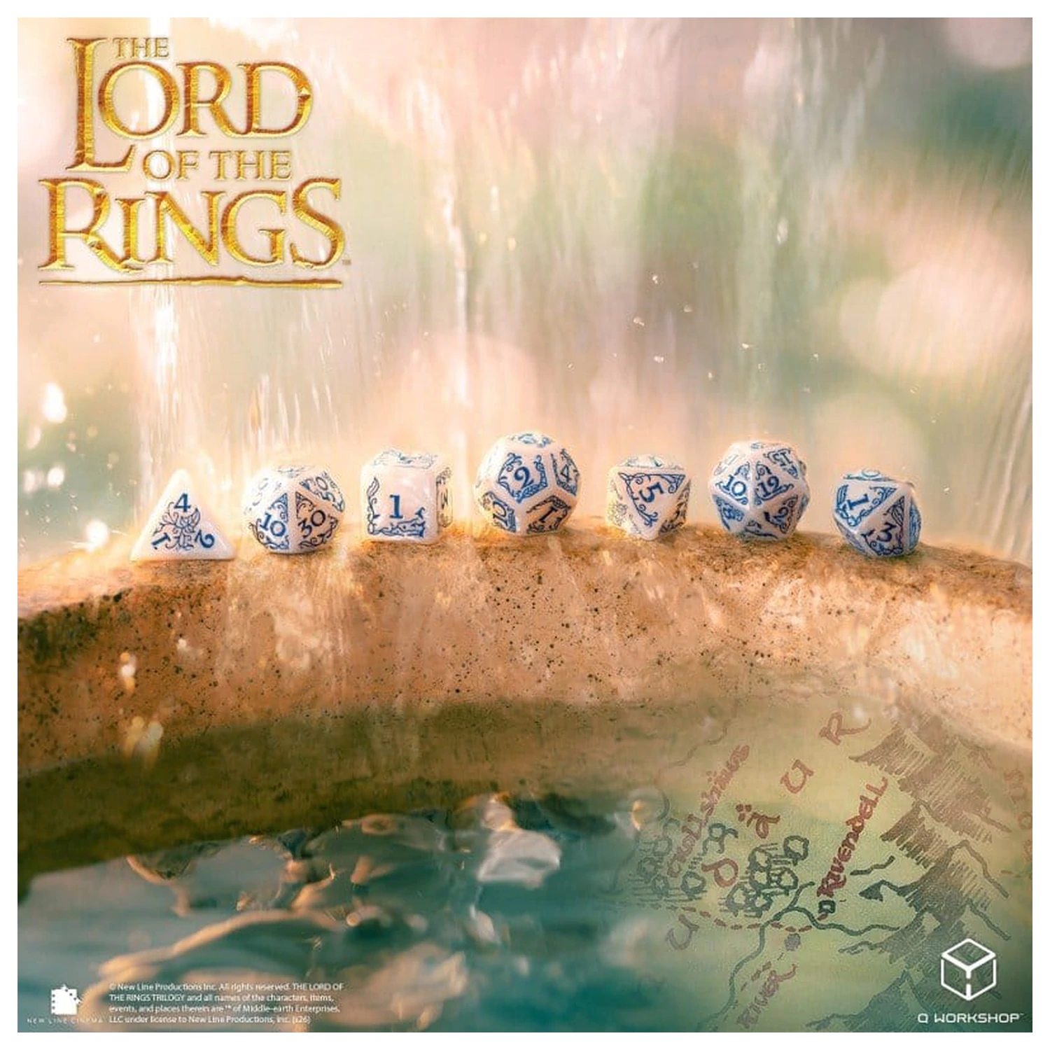 The Lord of the Rings Würfel-Set von 7 Rivendell (Stein) Produktfoto