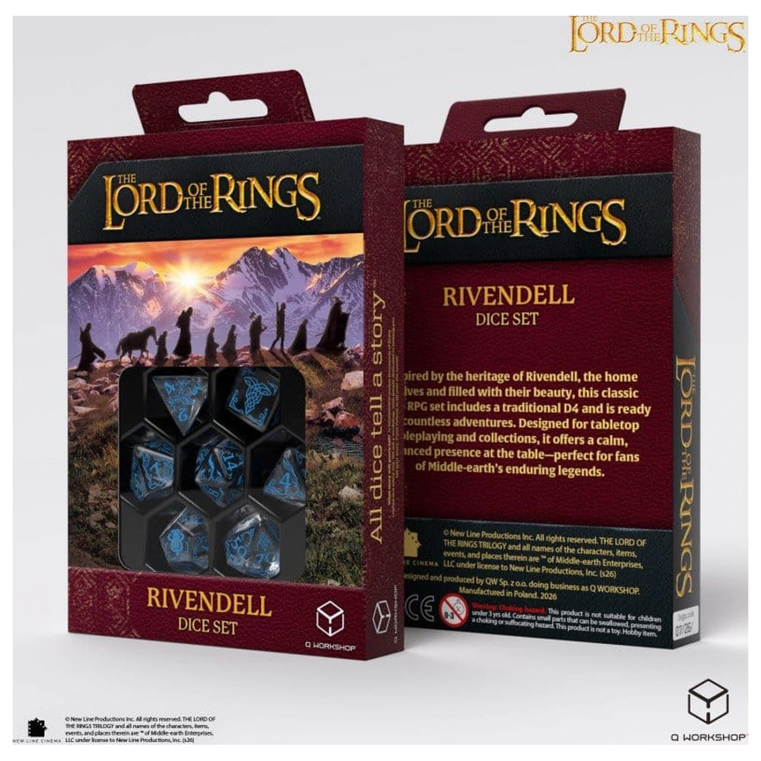 The Lord of the Rings Würfelset mit 7 Rivendell (Wasser) Produktfoto