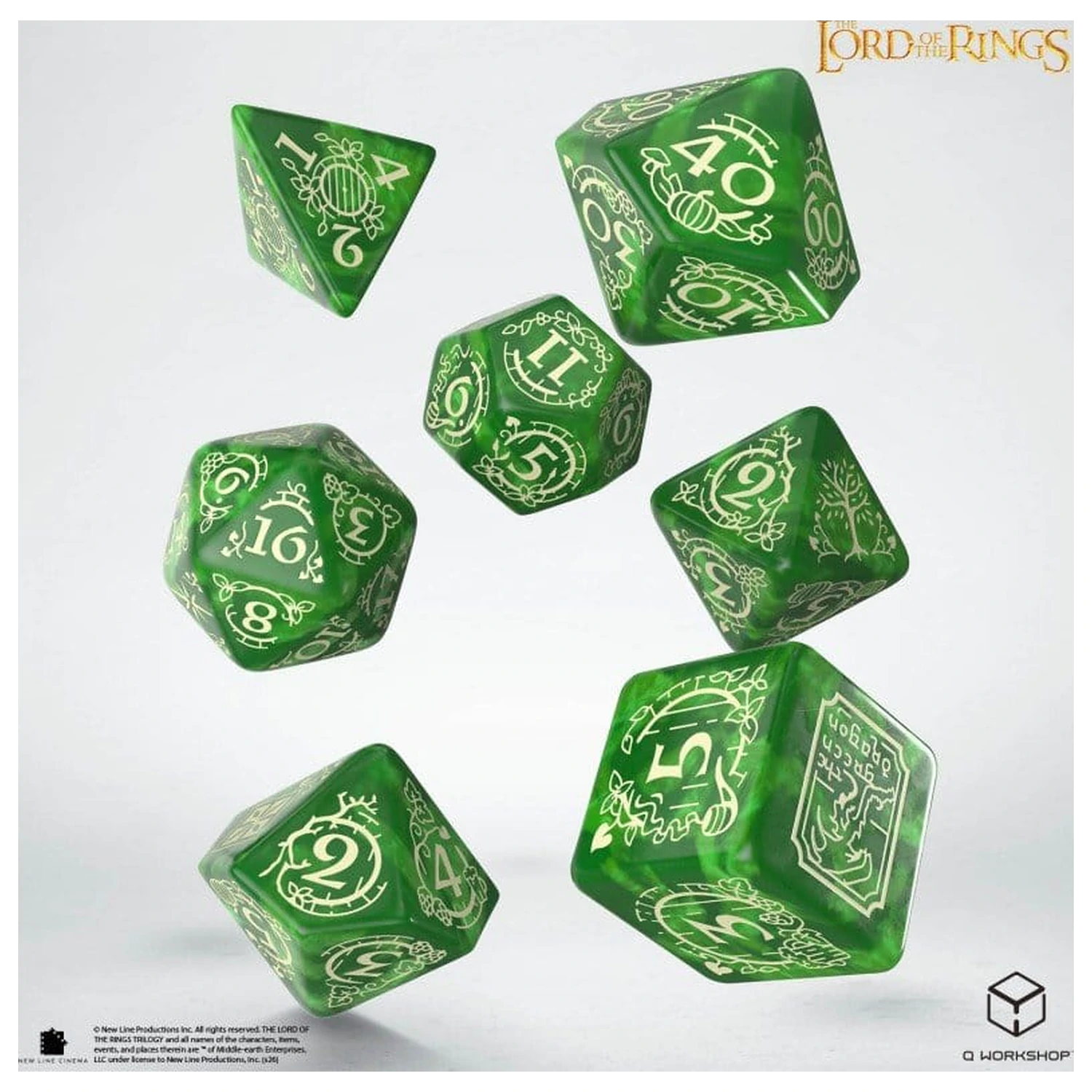 The Lord of the Rings Würfel Set of 7 Shire Produktfoto