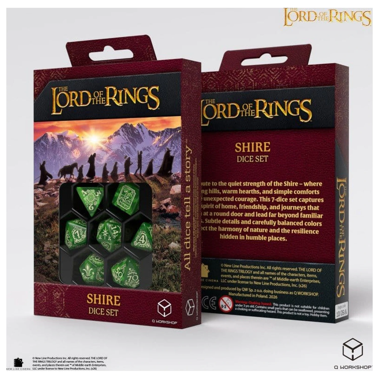 The Lord of the Rings Würfel Set of 7 Shire Produktfoto
