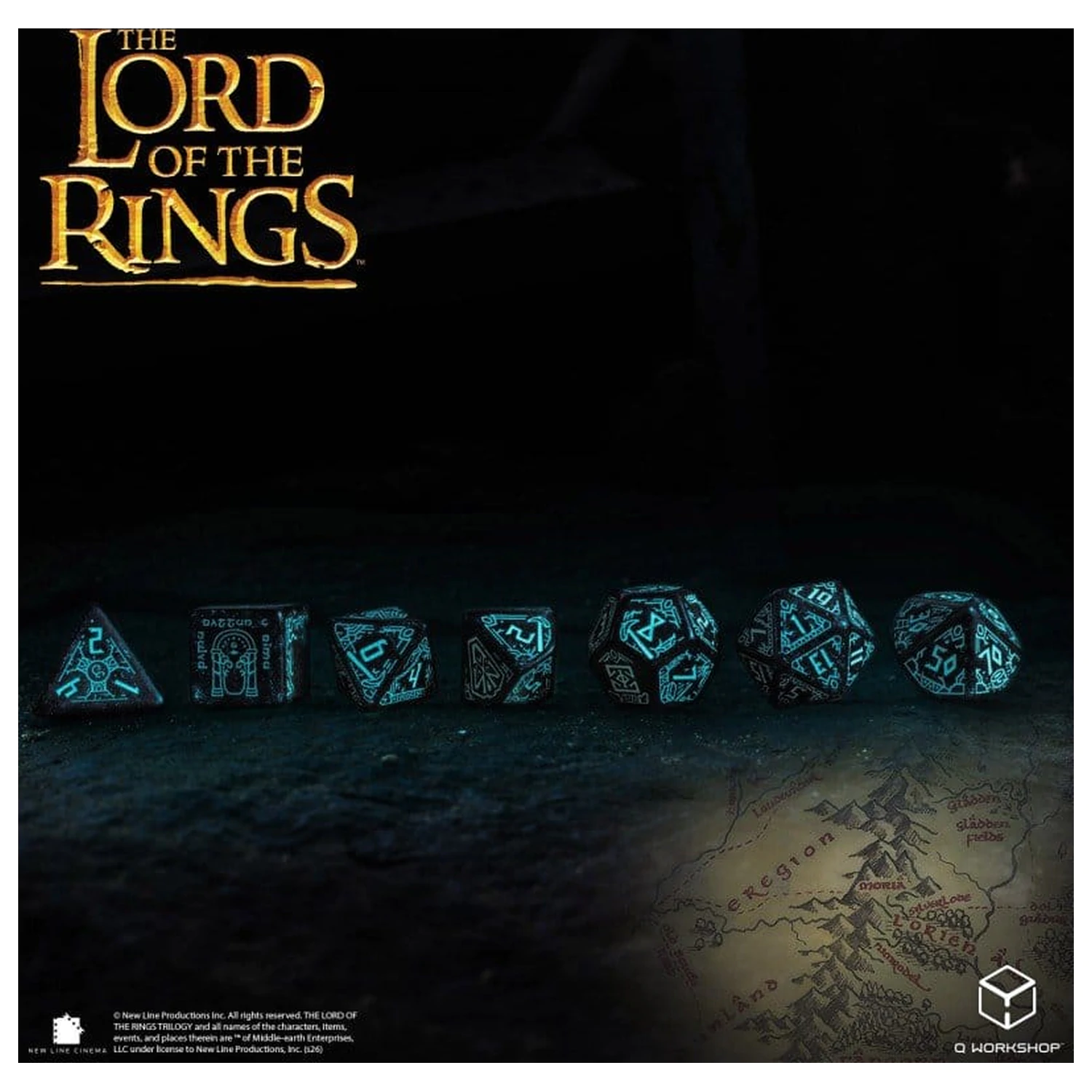 The Lord of the Rings Würfel-Set von 7 Moria (Glow in the Dark) Produktfoto