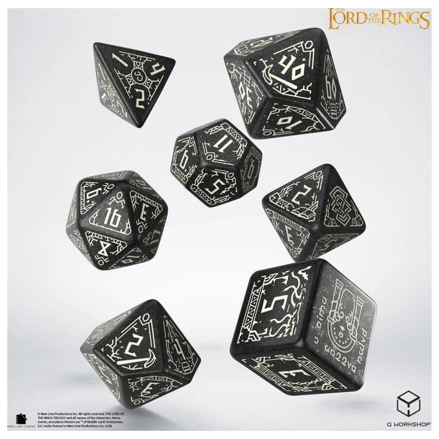 The Lord of the Rings Würfel-Set von 7 Moria (Glow in the Dark) Produktfoto