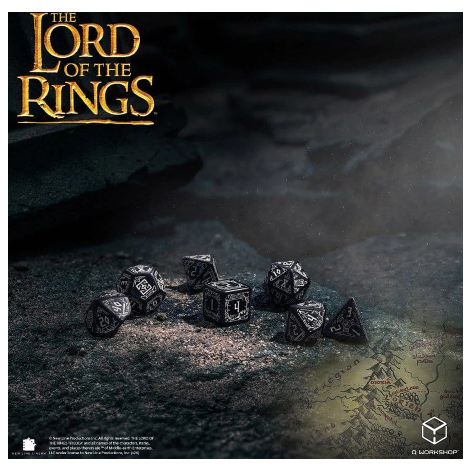 The Lord of the Rings Würfel-Set von 7 Moria (Glow in the Dark) Produktfoto