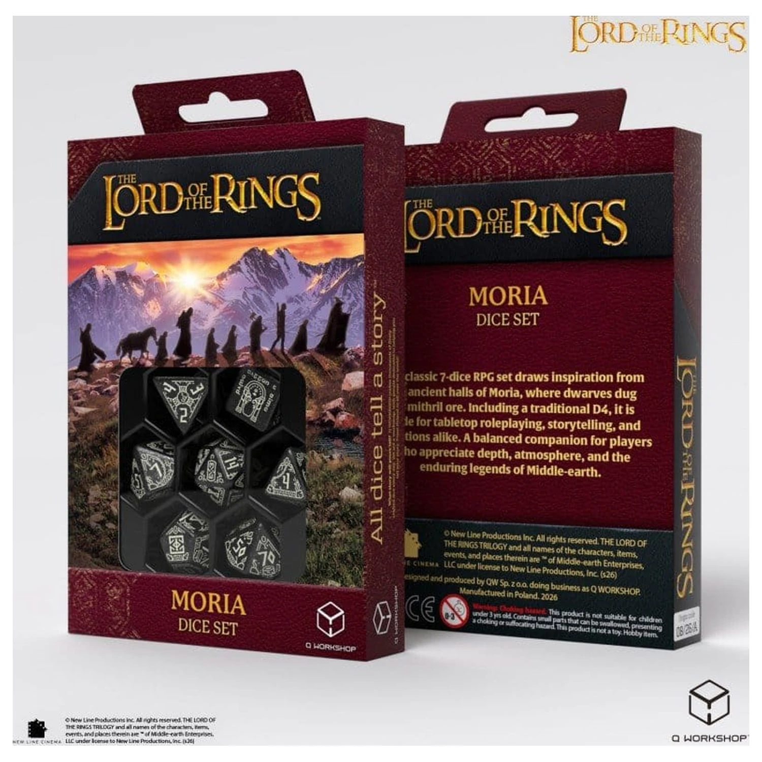 The Lord of the Rings Würfel-Set von 7 Moria (Glow in the Dark) Produktfoto
